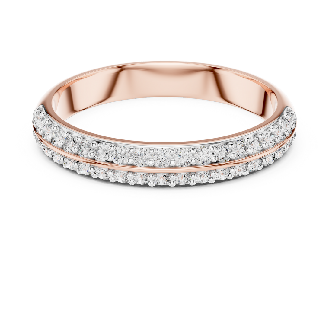Double Row Lab-Grown Diamond Band Ring | IGI Certified | Kiashaa Jewellery