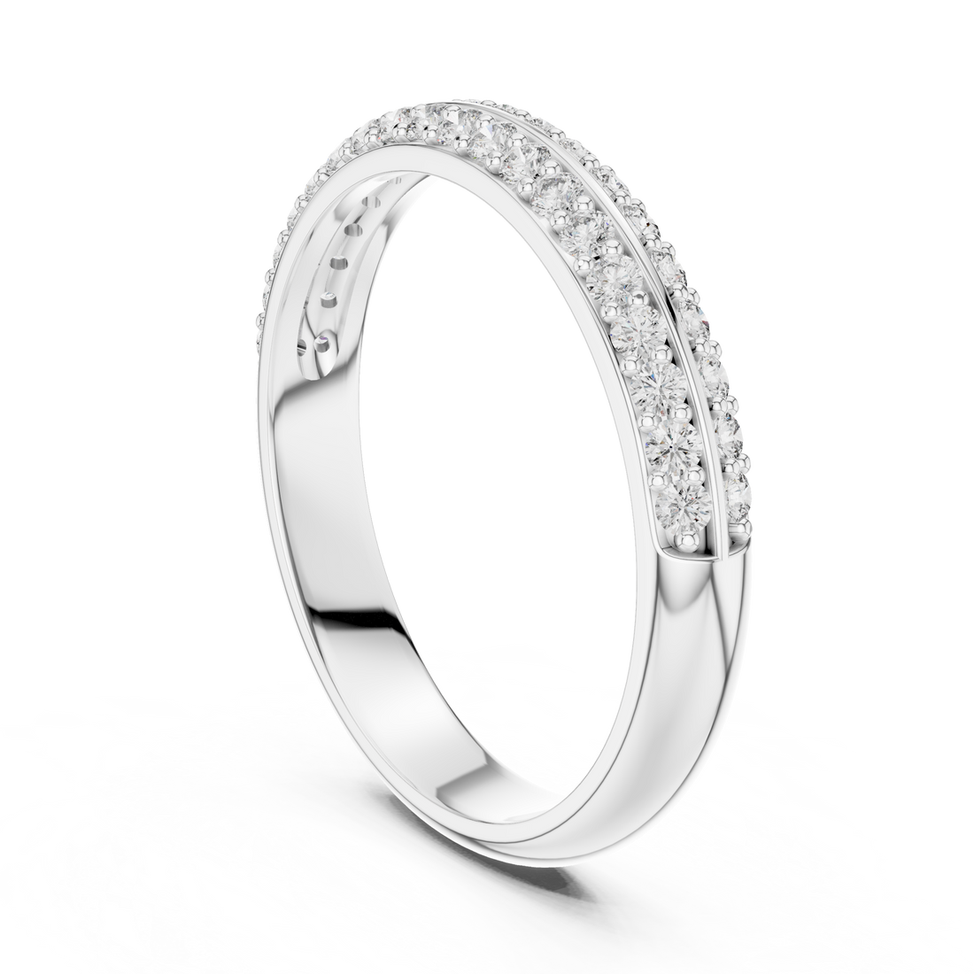 Double Row Lab-Grown Diamond Band Ring | IGI Certified | Kiashaa Jewellery