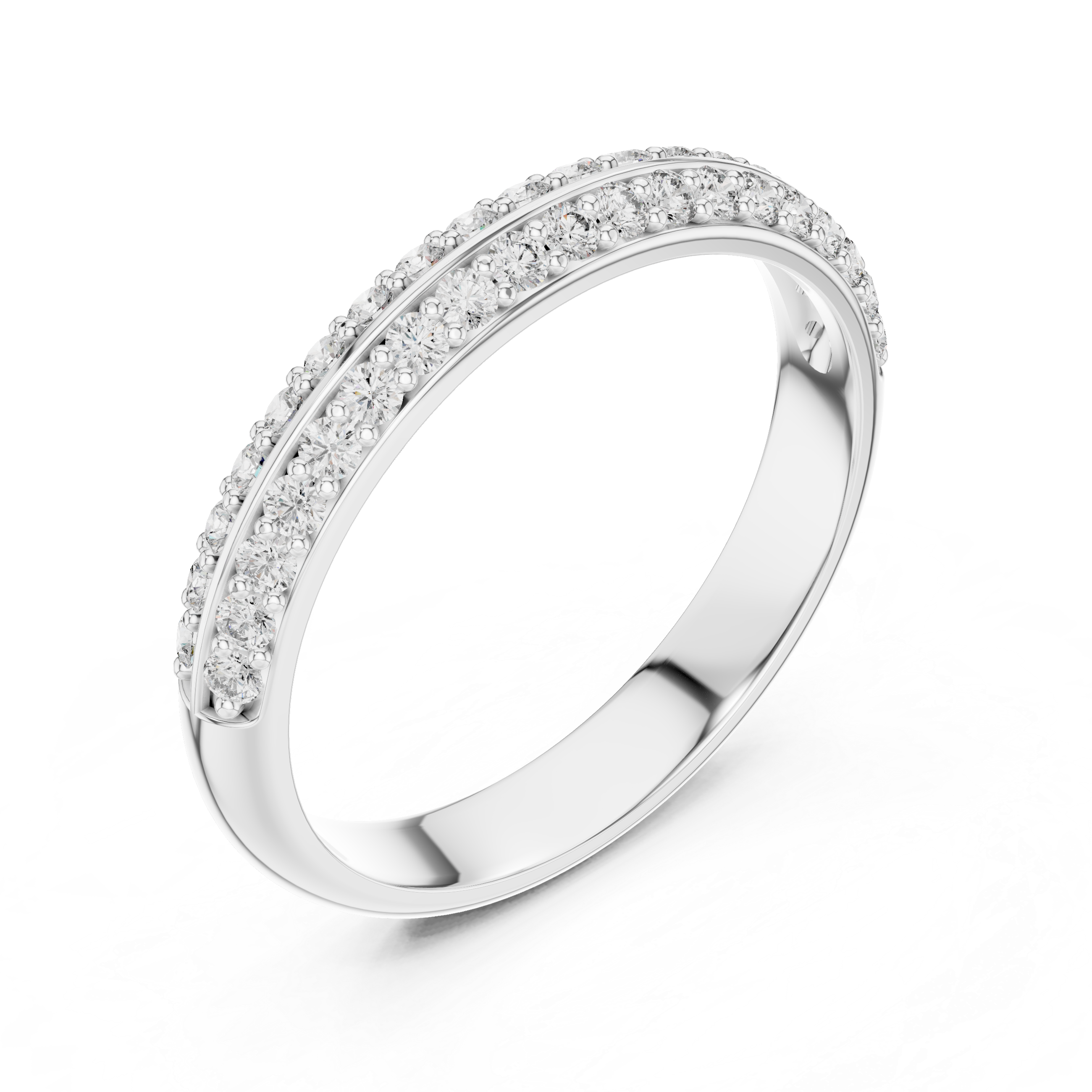 Double Row Lab-Grown Diamond Band Ring | IGI Certified | Kiashaa Jewellery