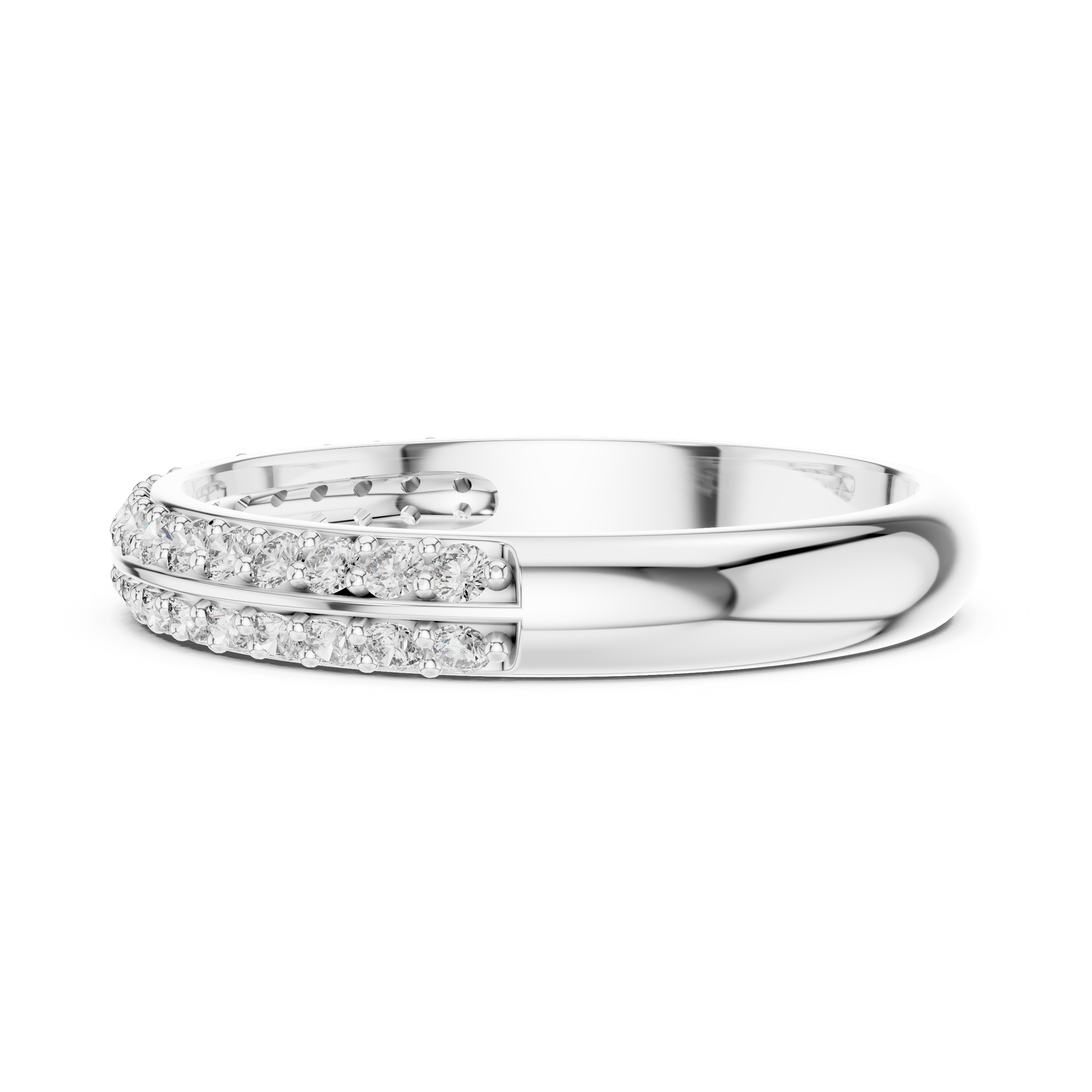 Double Row Lab-Grown Diamond Band Ring | IGI Certified | Kiashaa Jewellery