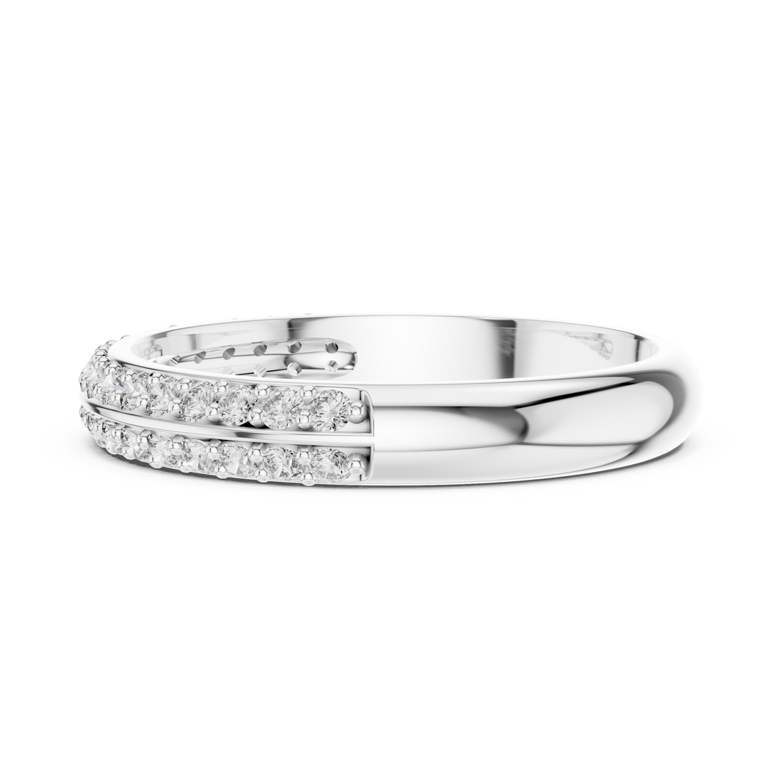 Double Row Lab-Grown Diamond Band Ring | IGI Certified | Kiashaa Jewellery