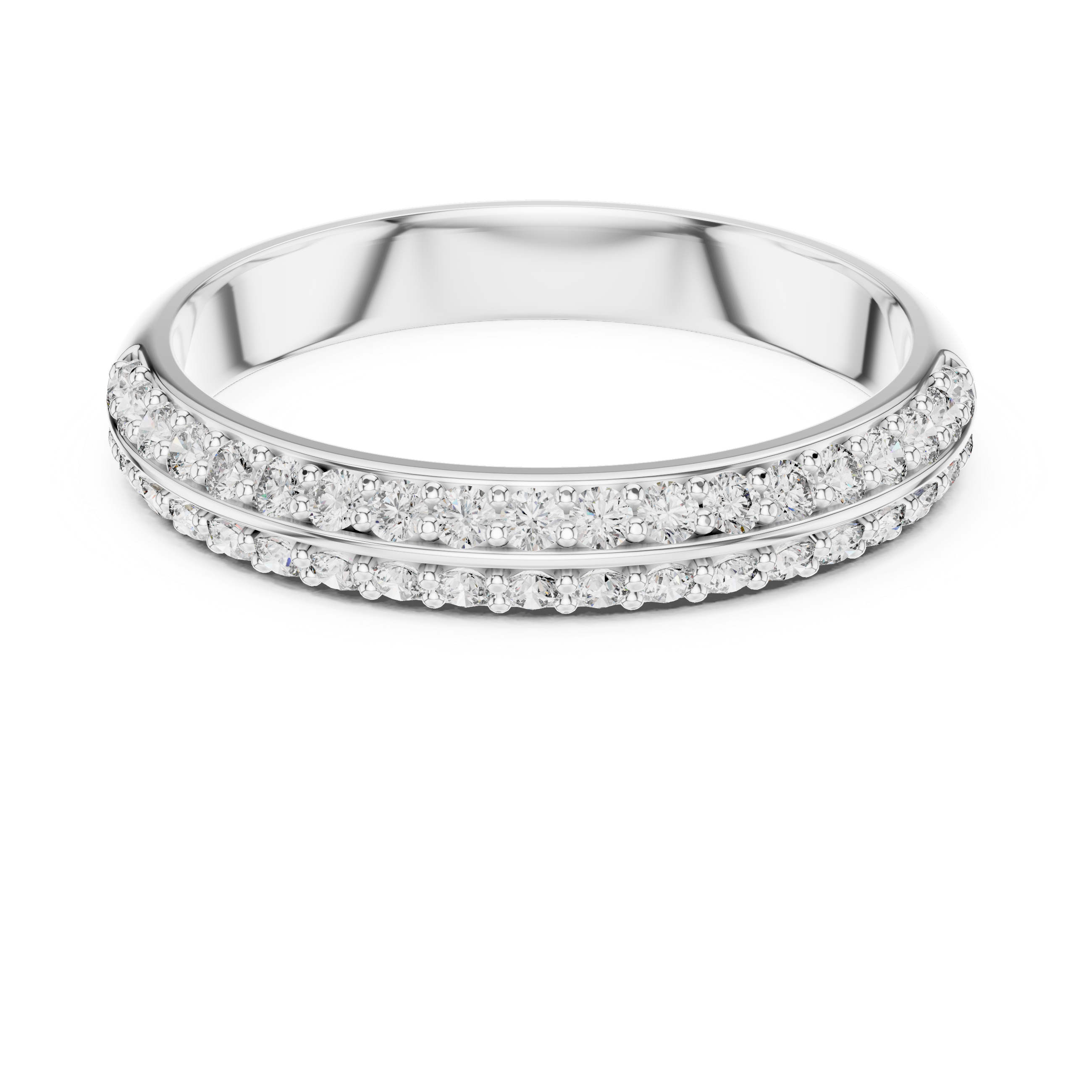 Double Row Lab-Grown Diamond Band Ring | IGI Certified | Kiashaa Jewellery
