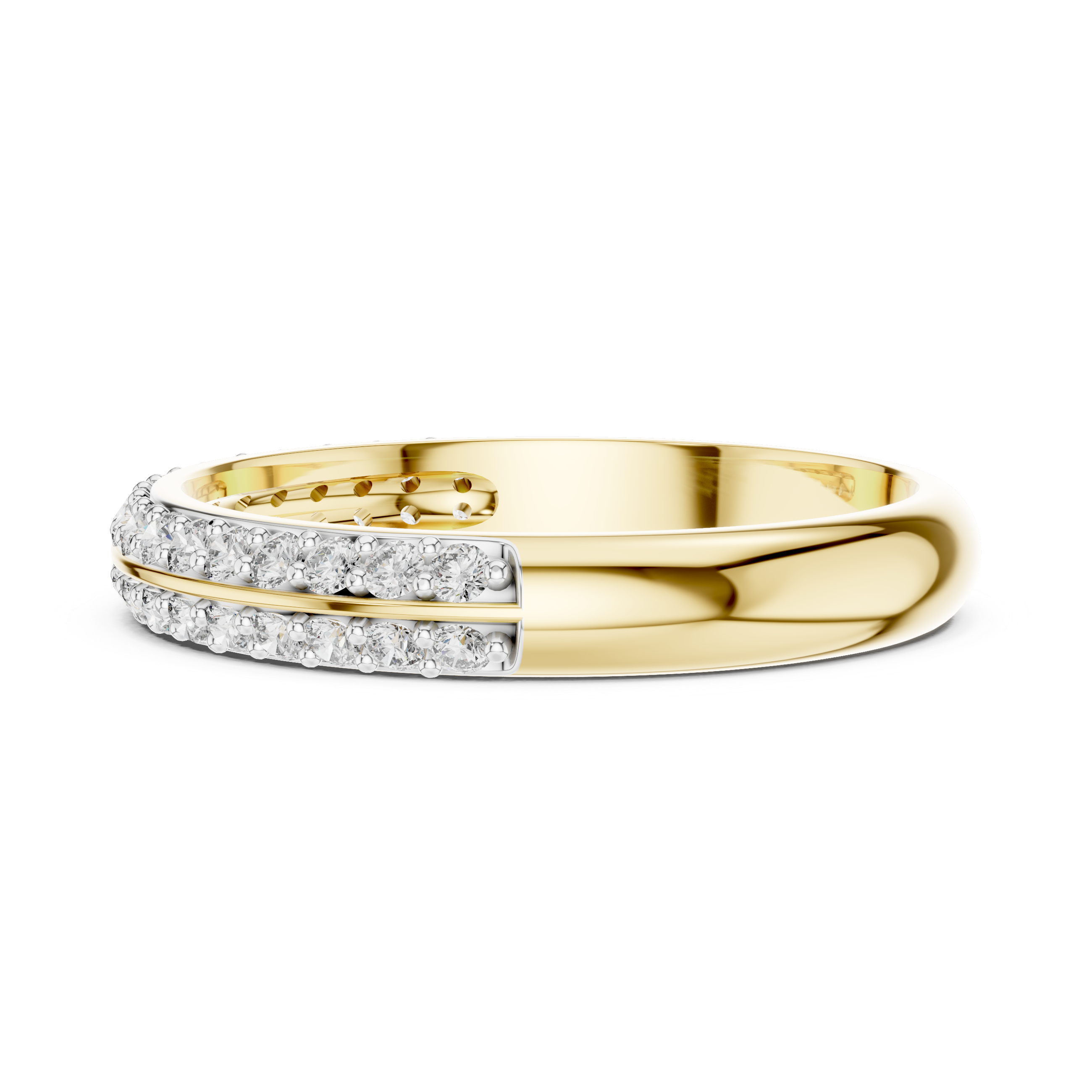 Double Row Lab-Grown Diamond Band Ring | IGI Certified | Kiashaa Jewellery