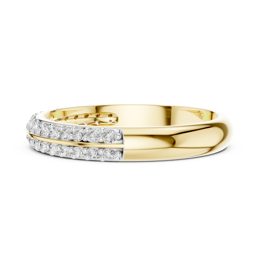 Double Row Lab-Grown Diamond Band Ring | IGI Certified | Kiashaa Jewellery