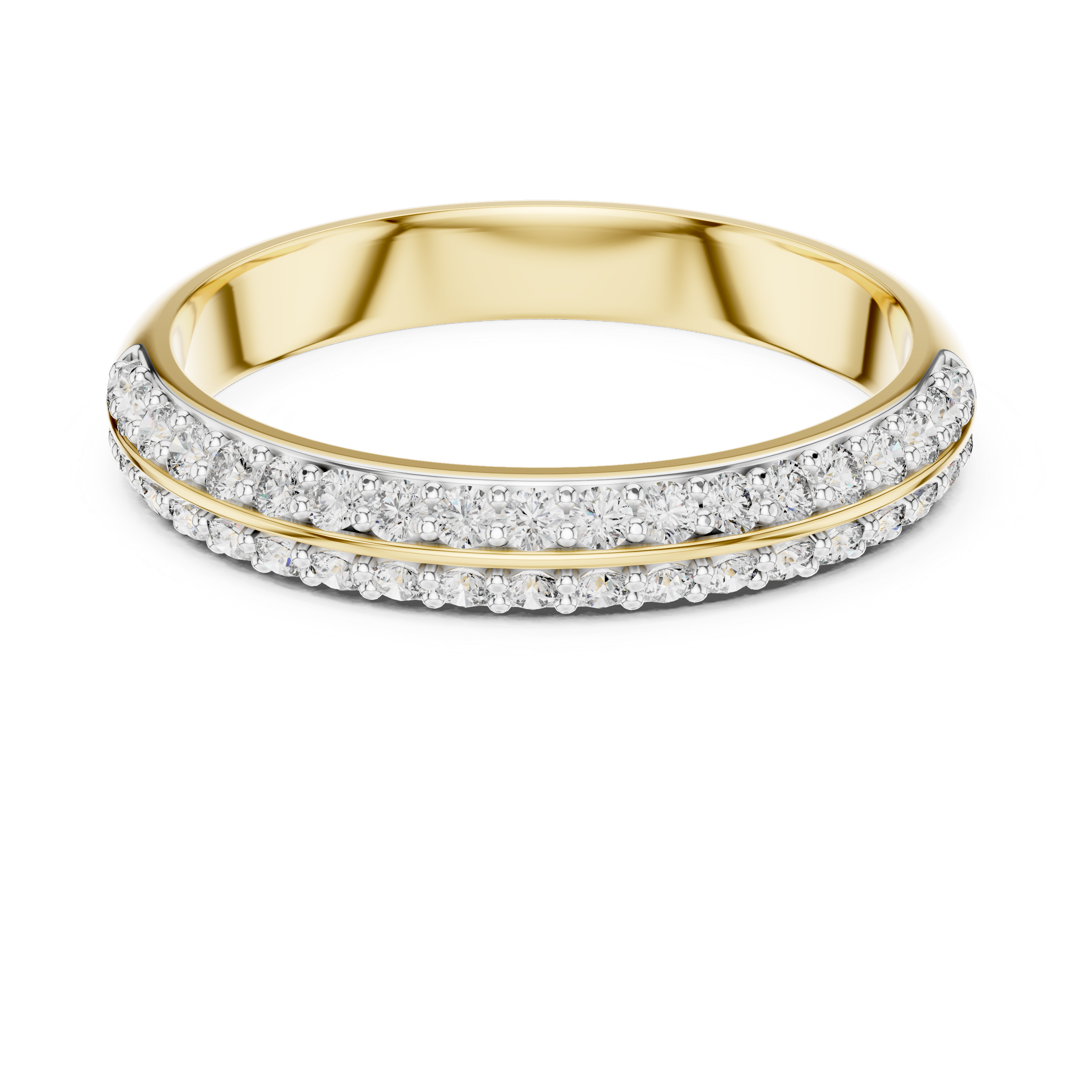 Double Row Lab-Grown Diamond Band Ring | IGI Certified | Kiashaa Jewellery