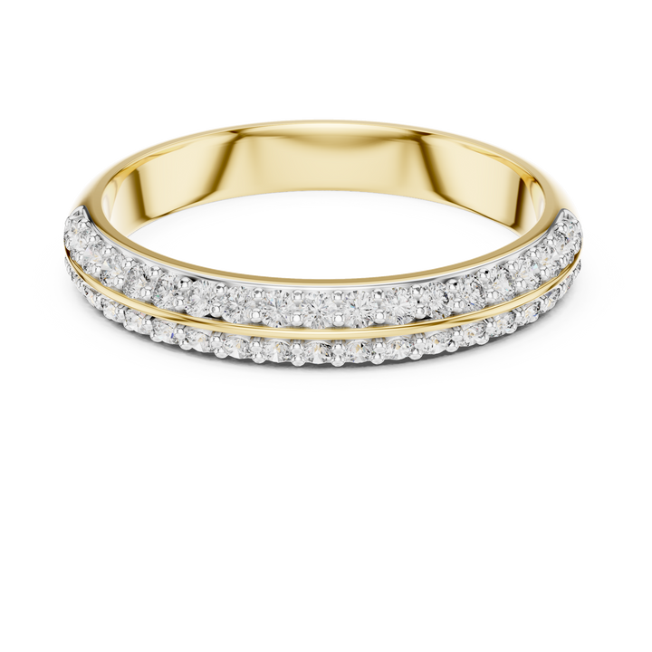 Double Row Lab-Grown Diamond Band Ring | IGI Certified | Kiashaa Jewellery