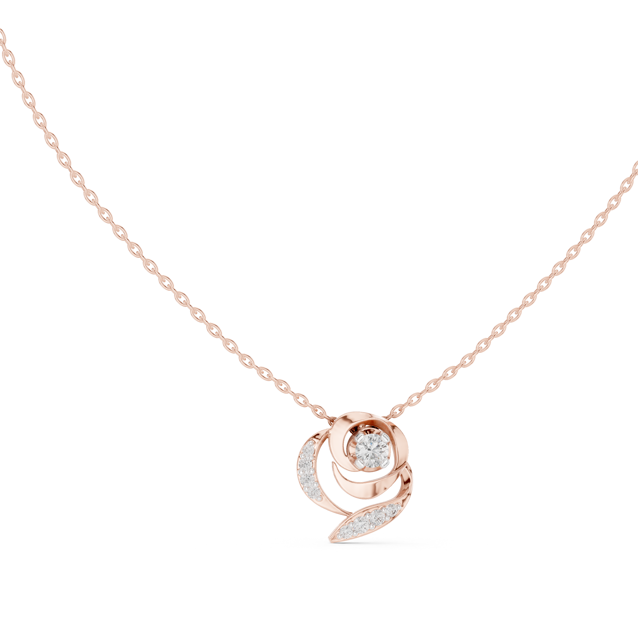Rose Diamond Pendant | 14K & 18K Gold | IGI Certified