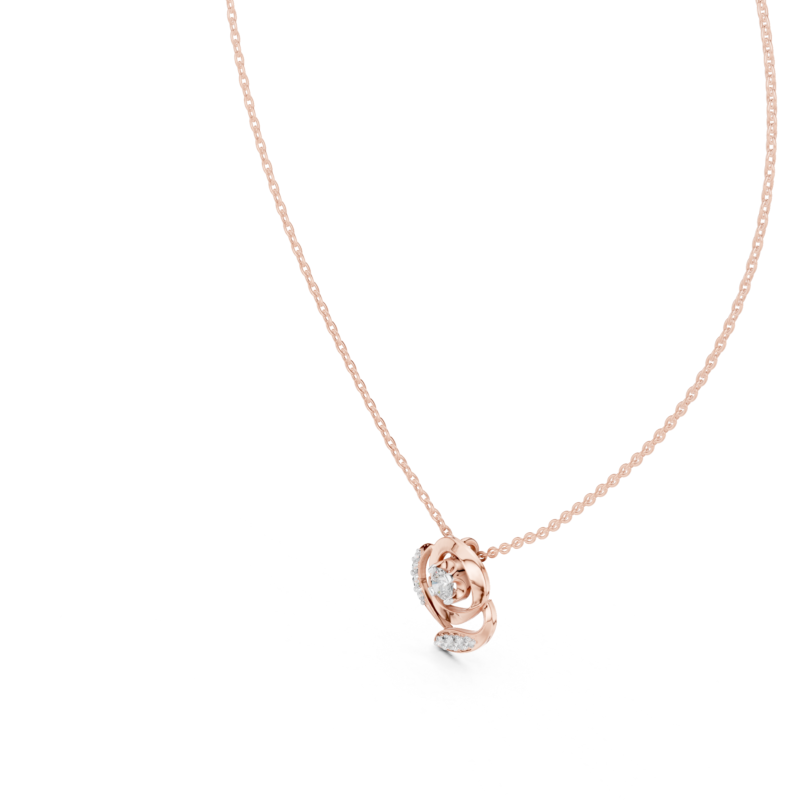 Rose Diamond Pendant | 14K & 18K Gold | IGI Certified