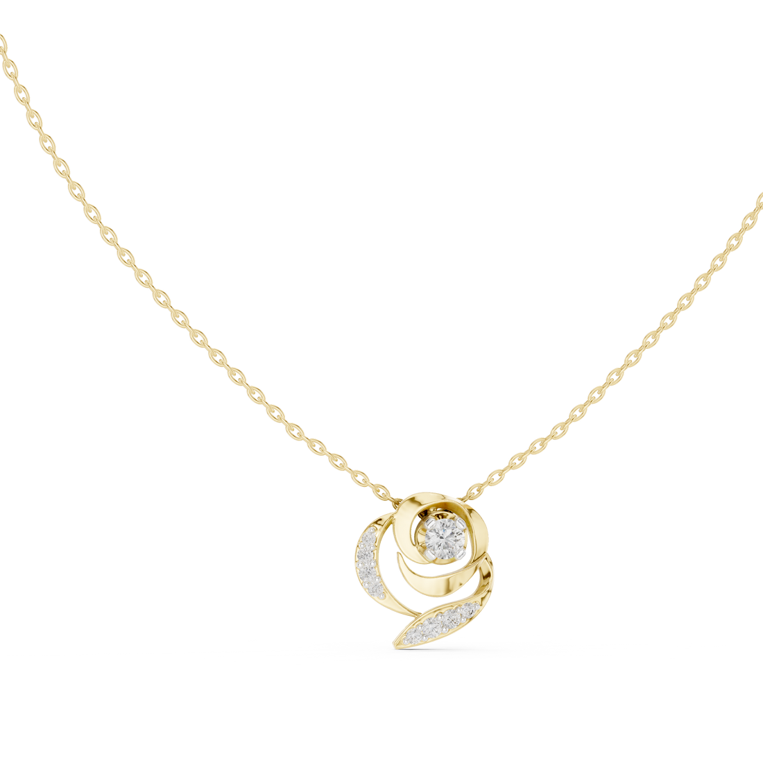 Rose Diamond Pendant | 14K & 18K Gold | IGI Certified