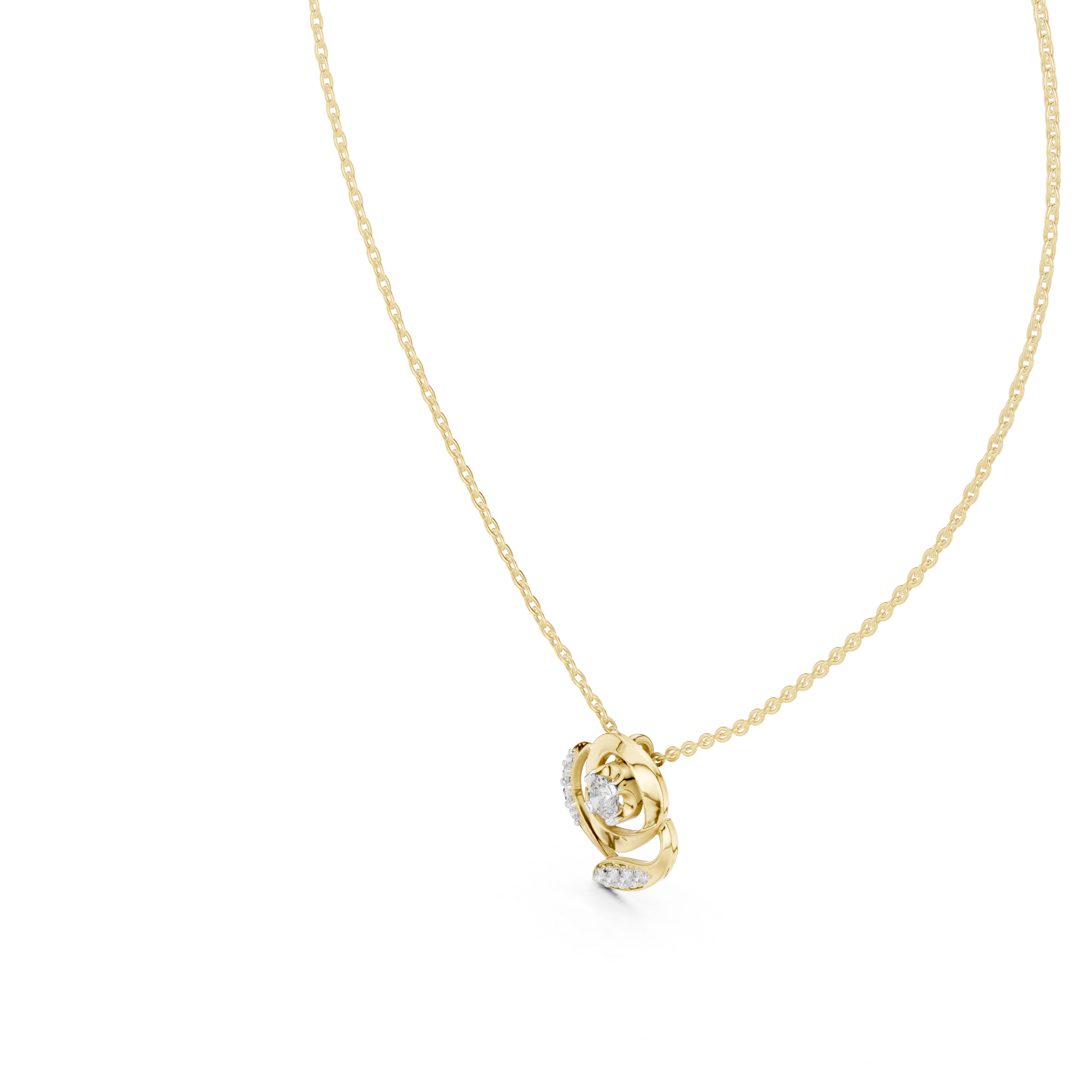 Rose Diamond Pendant | 14K & 18K Gold | IGI Certified