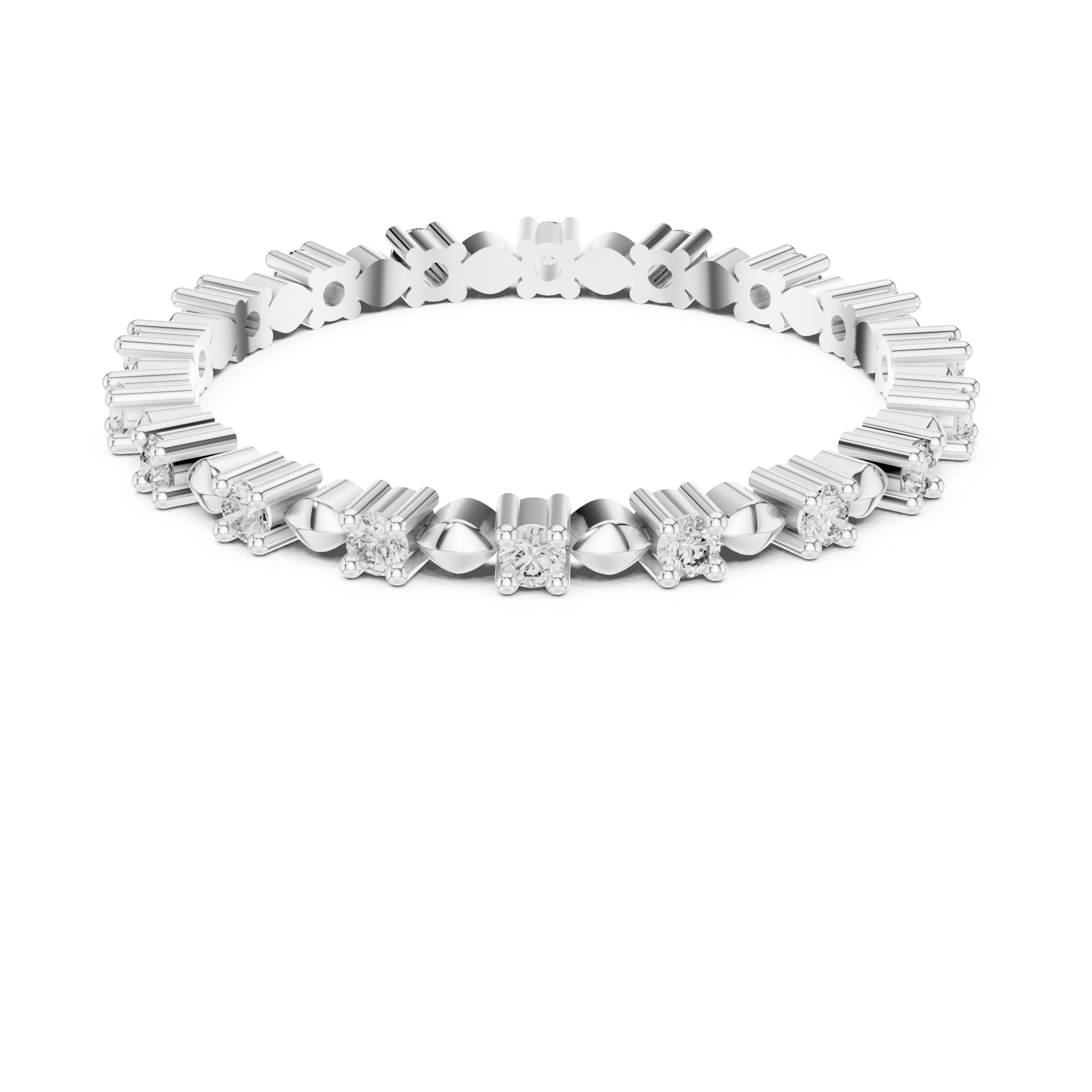 Lab-Grown Diamond Eternity Band Bracelet | IGI Certified | Kiashaa Jewellery