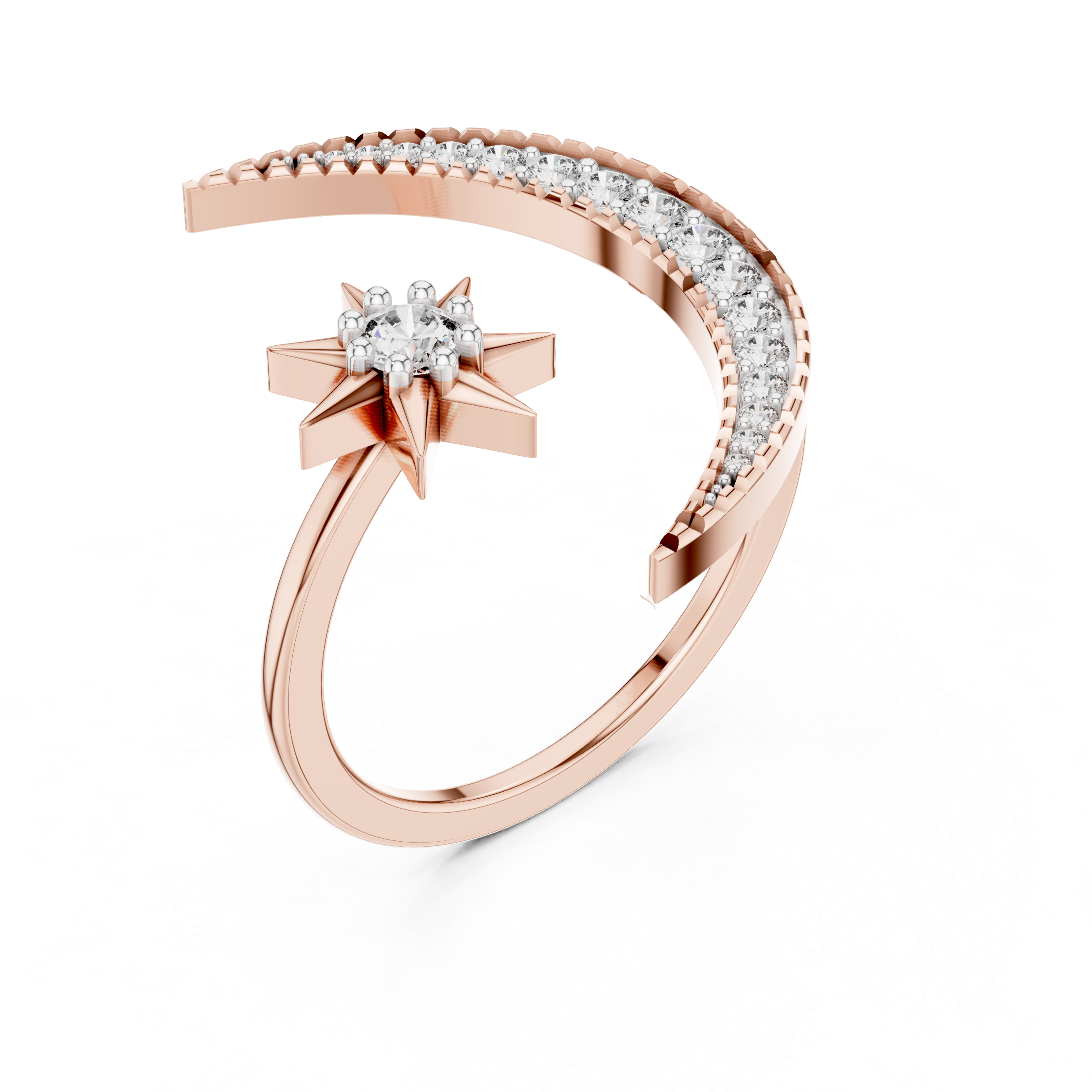Lab-Grown Diamond Open Rose Gold Ring | IGI Certified | Kiashaa Jewellery