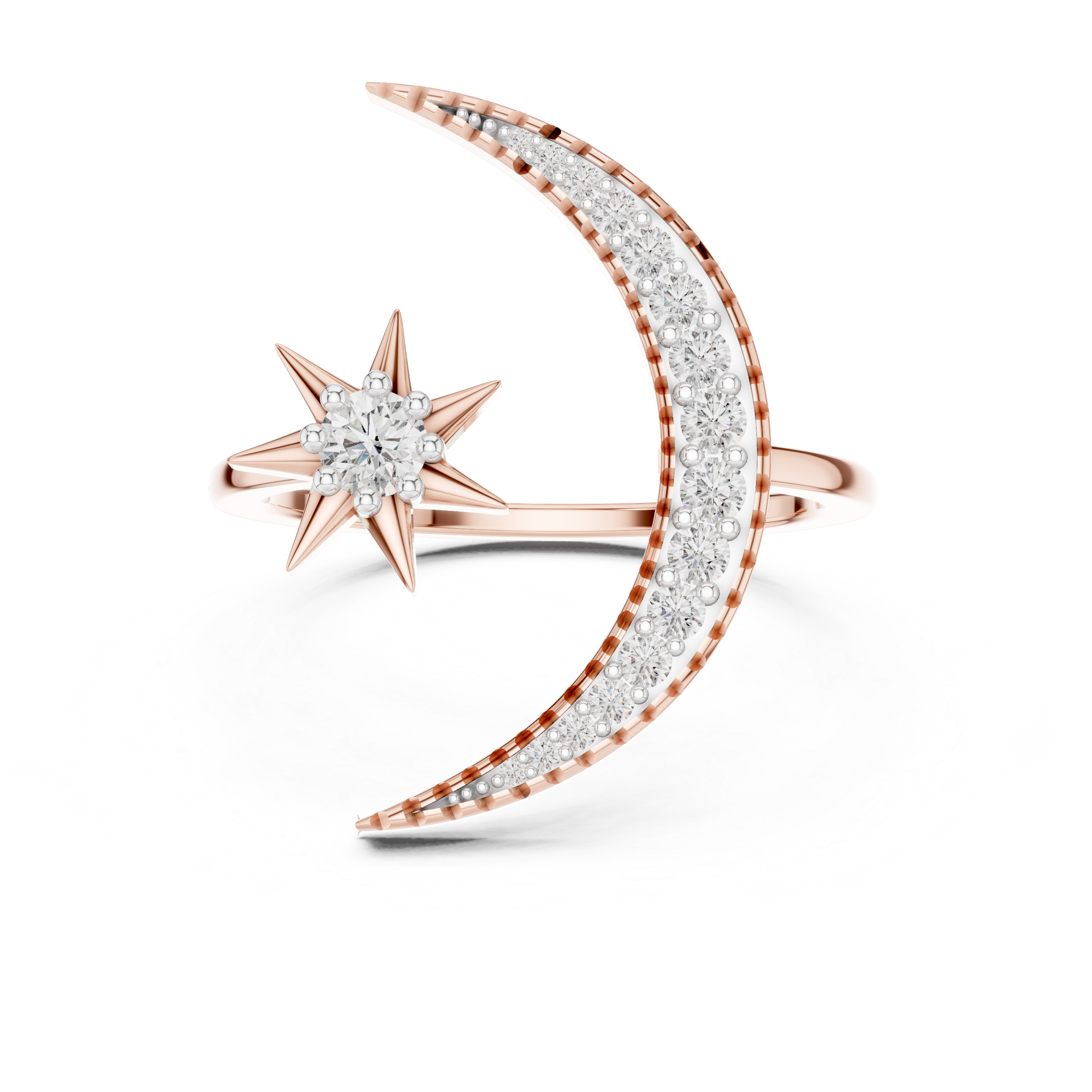 Lab-Grown Diamond Open Rose Gold Ring | IGI Certified | Kiashaa Jewellery