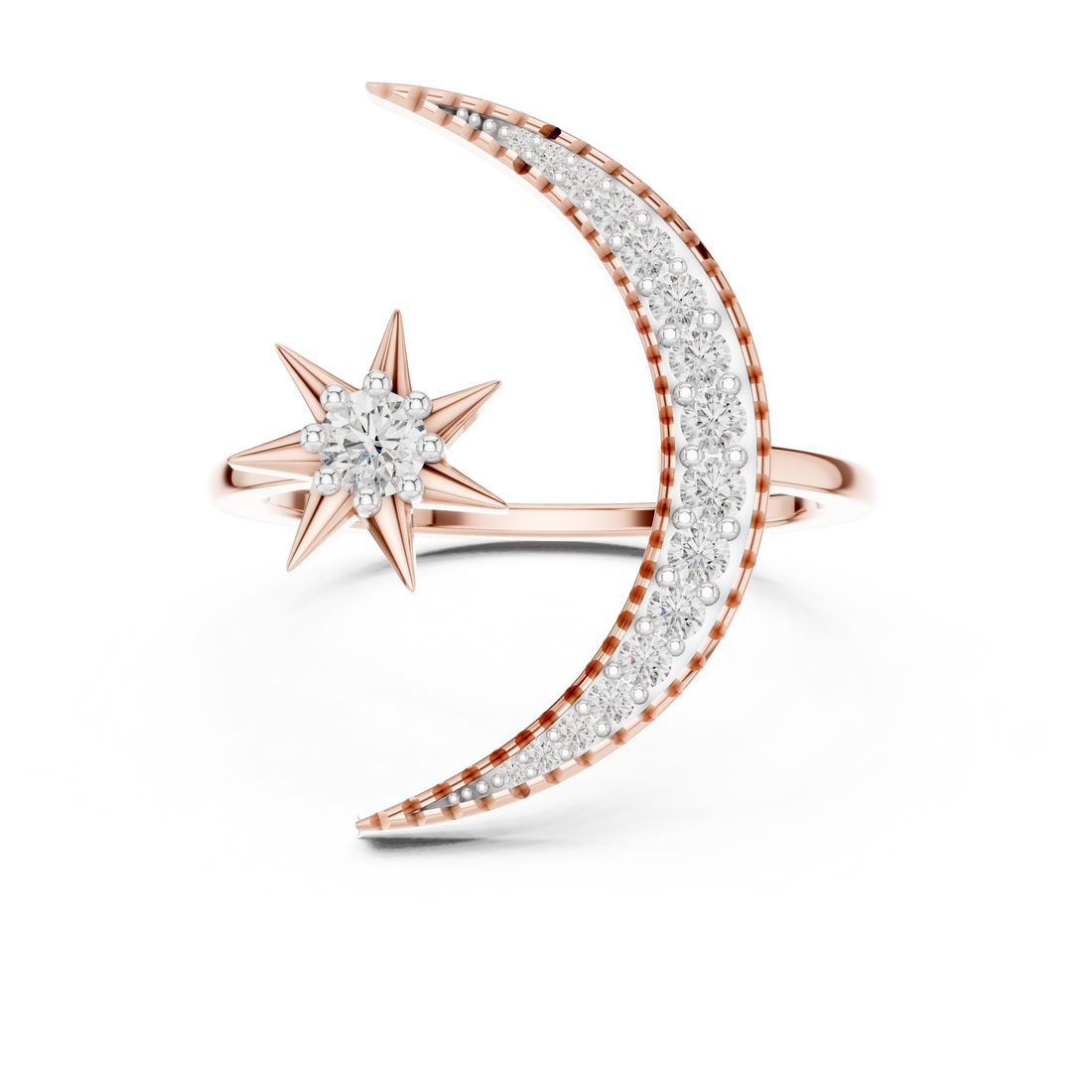 Lab-Grown Diamond Open Rose Gold Ring | IGI Certified | Kiashaa Jewellery