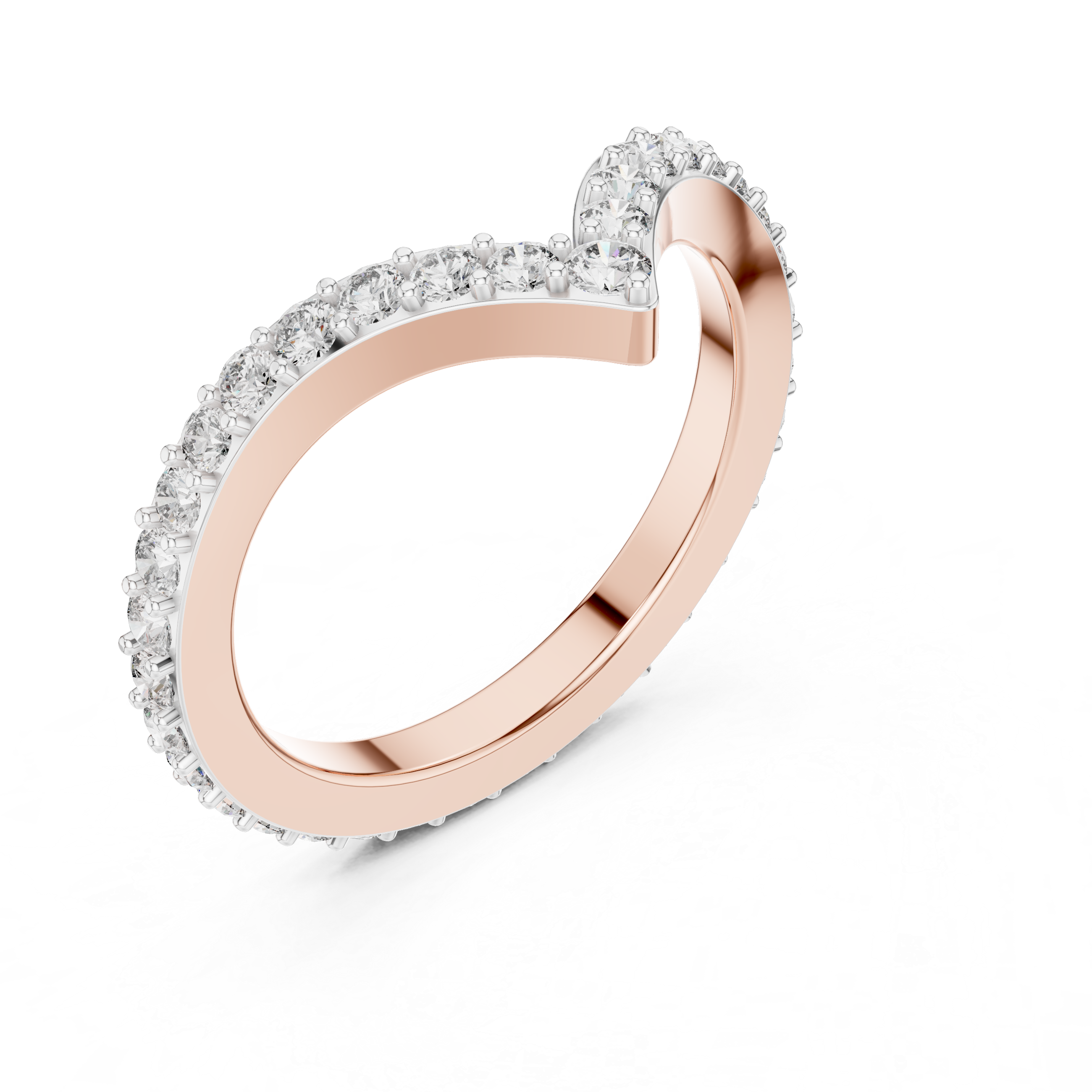 Lab-Grown Diamond Half-Open Rose Gold Ring | IGI Certified | Kiashaa Jewellery