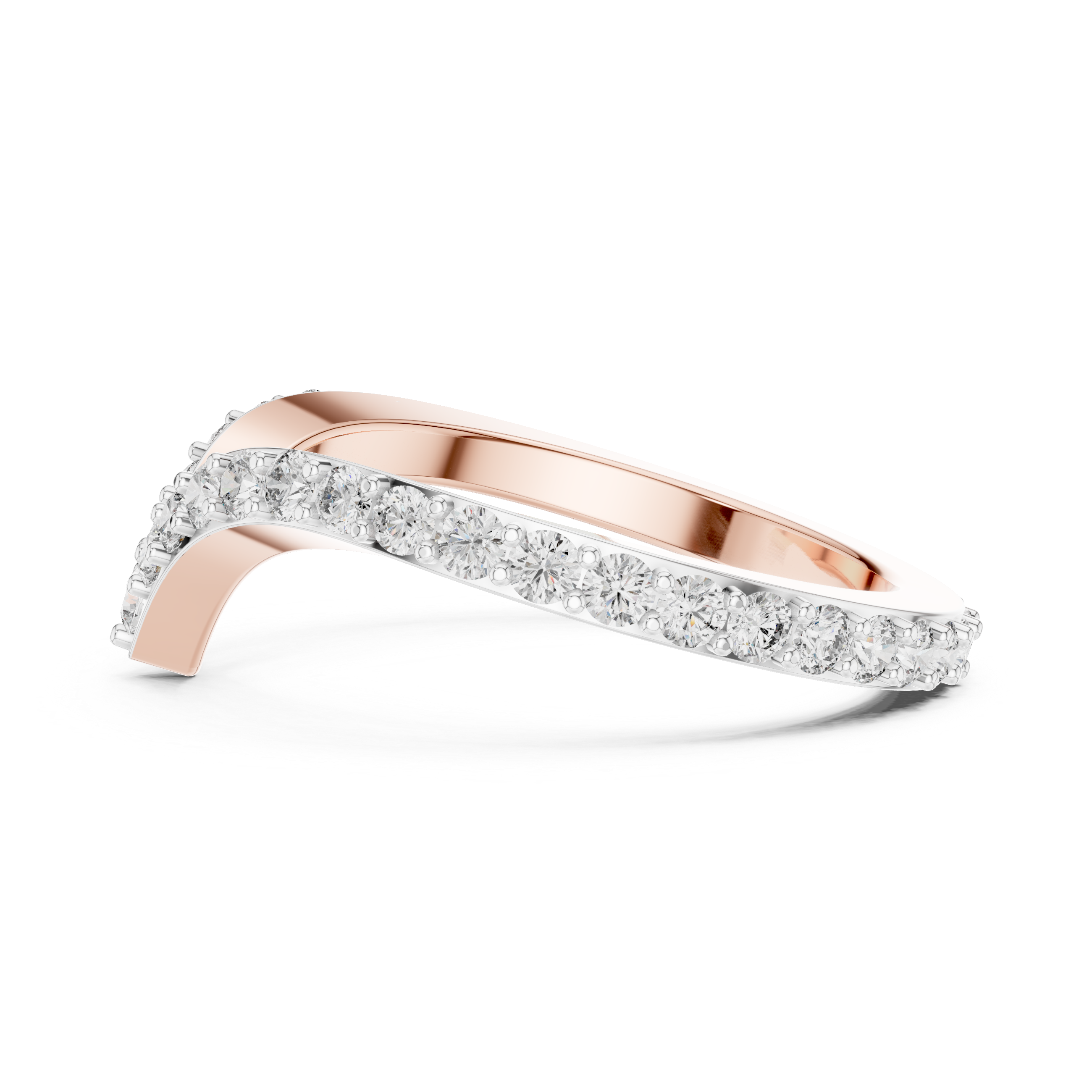 Lab-Grown Diamond Half-Open Rose Gold Ring | IGI Certified | Kiashaa Jewellery