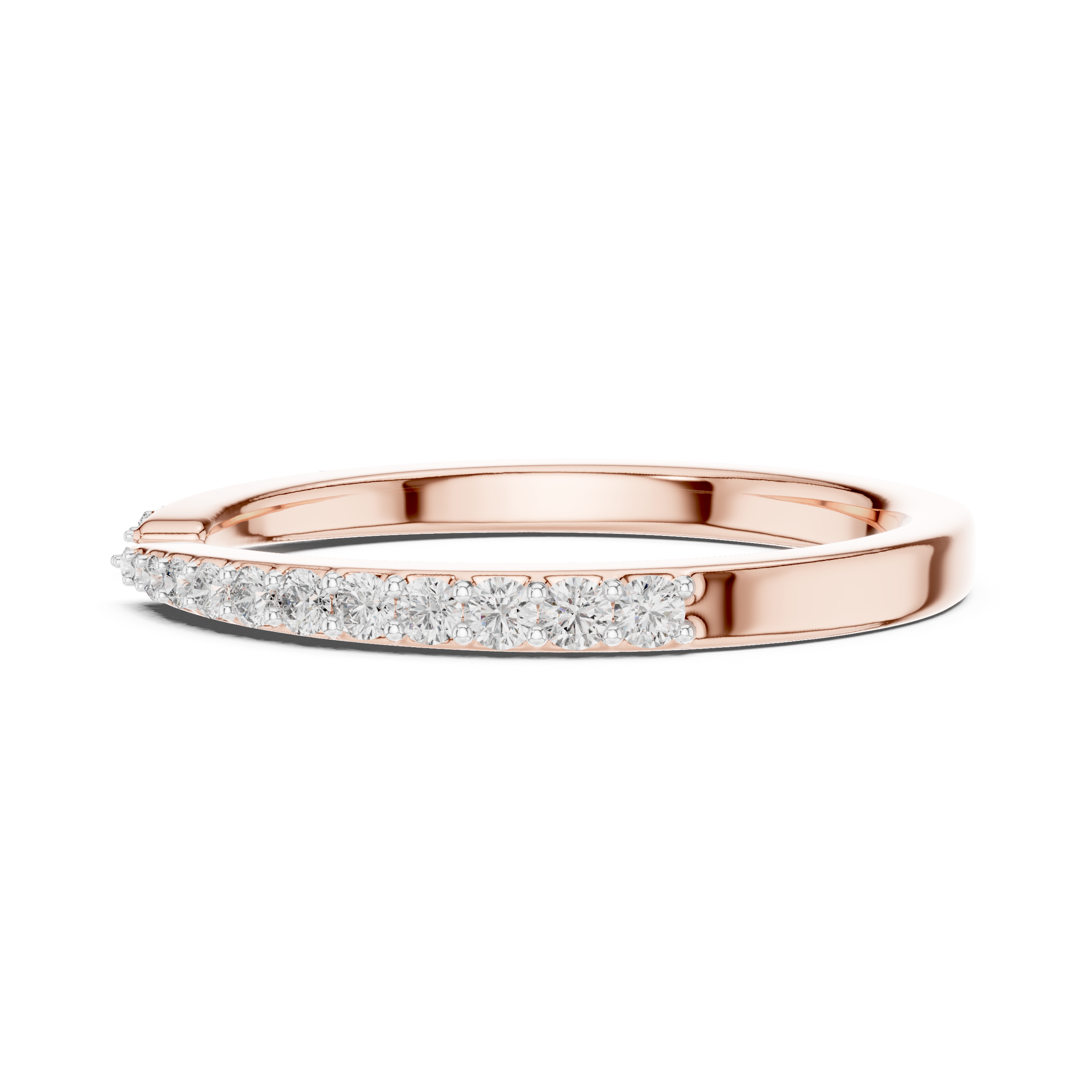 IGI Certified Lab-Grown Diamond Half-Open Rose Gold Ring | Kiashaa Jewellery
