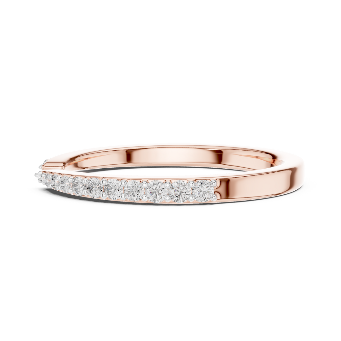 IGI Certified Lab-Grown Diamond Half-Open Rose Gold Ring | Kiashaa Jewellery