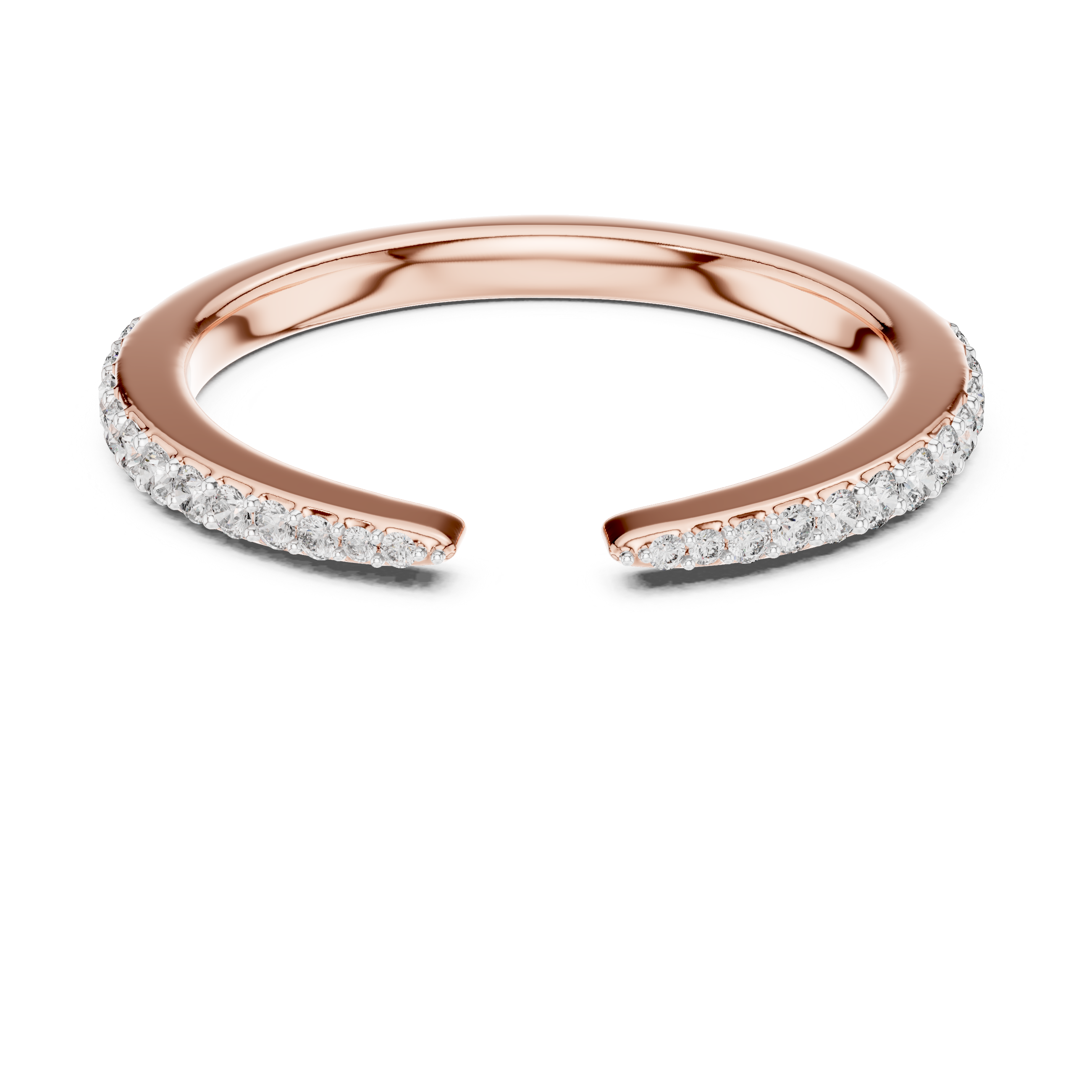 IGI Certified Lab-Grown Diamond Half-Open Rose Gold Ring | Kiashaa Jewellery