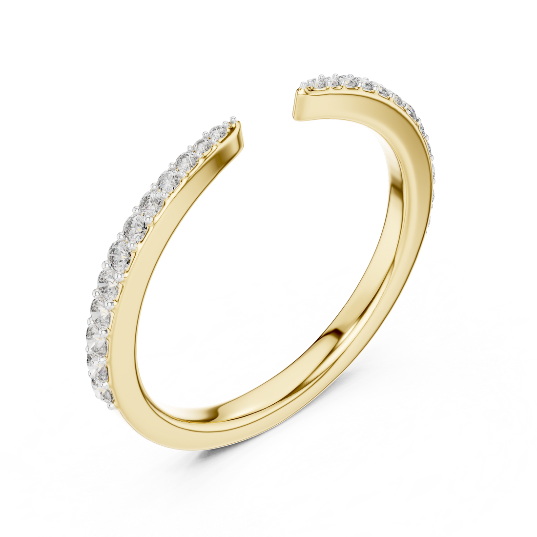 IGI Certified Lab-Grown Diamond Half-Open Rose Gold Ring | Kiashaa Jewellery