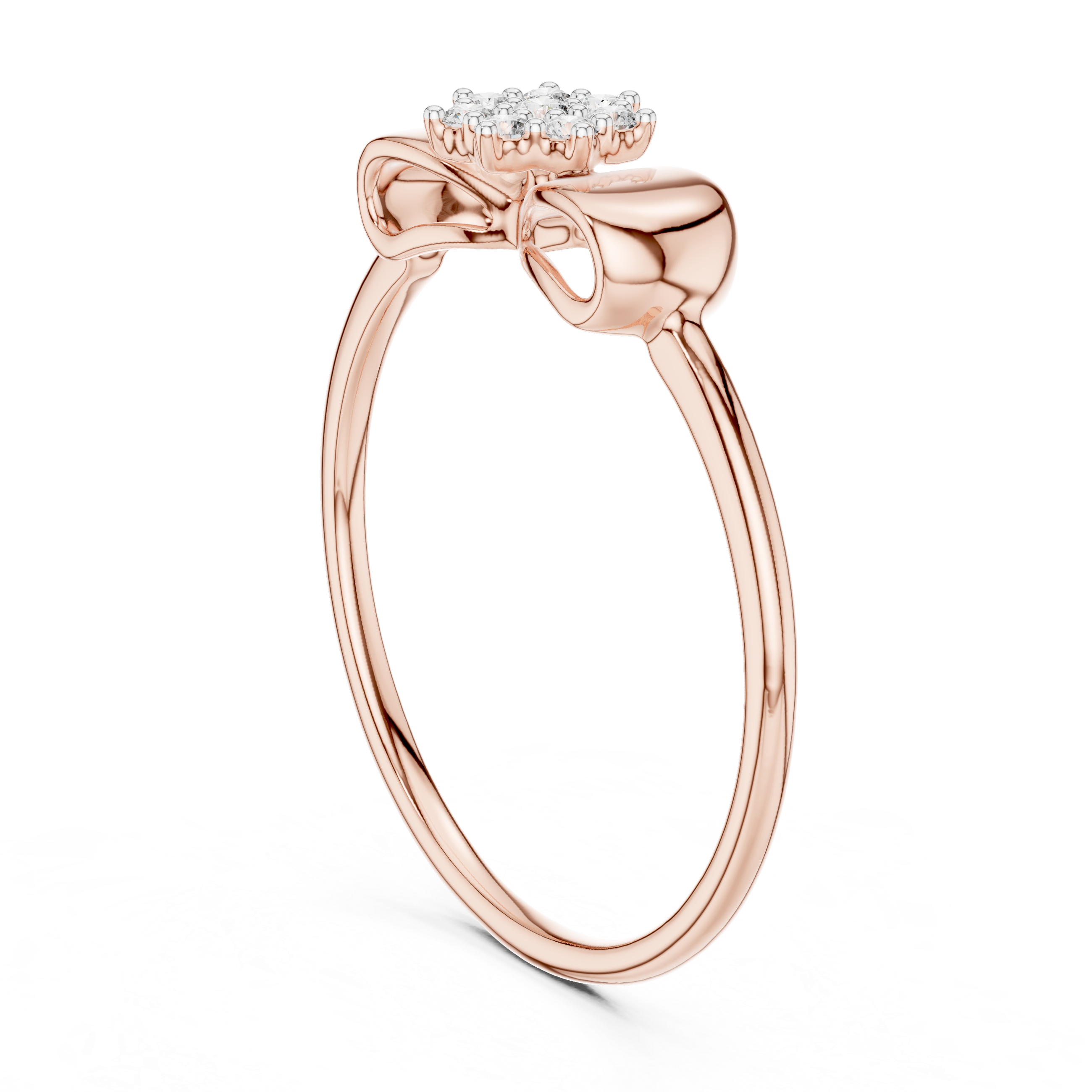 IGI Certified Lab-Grown Diamond Floral Rose Gold Ring | Kiashaa Jewellery