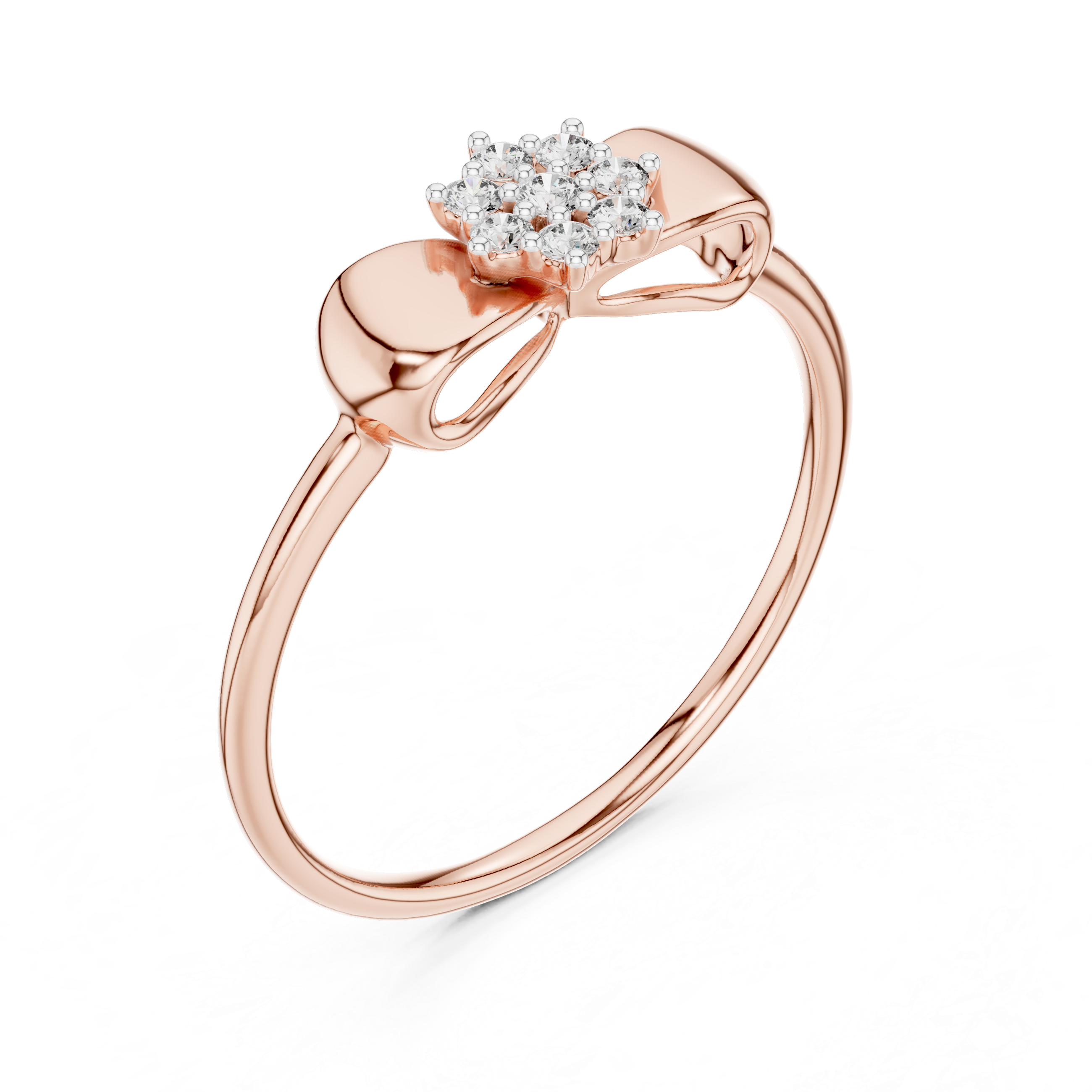 IGI Certified Lab-Grown Diamond Floral Rose Gold Ring | Kiashaa Jewellery