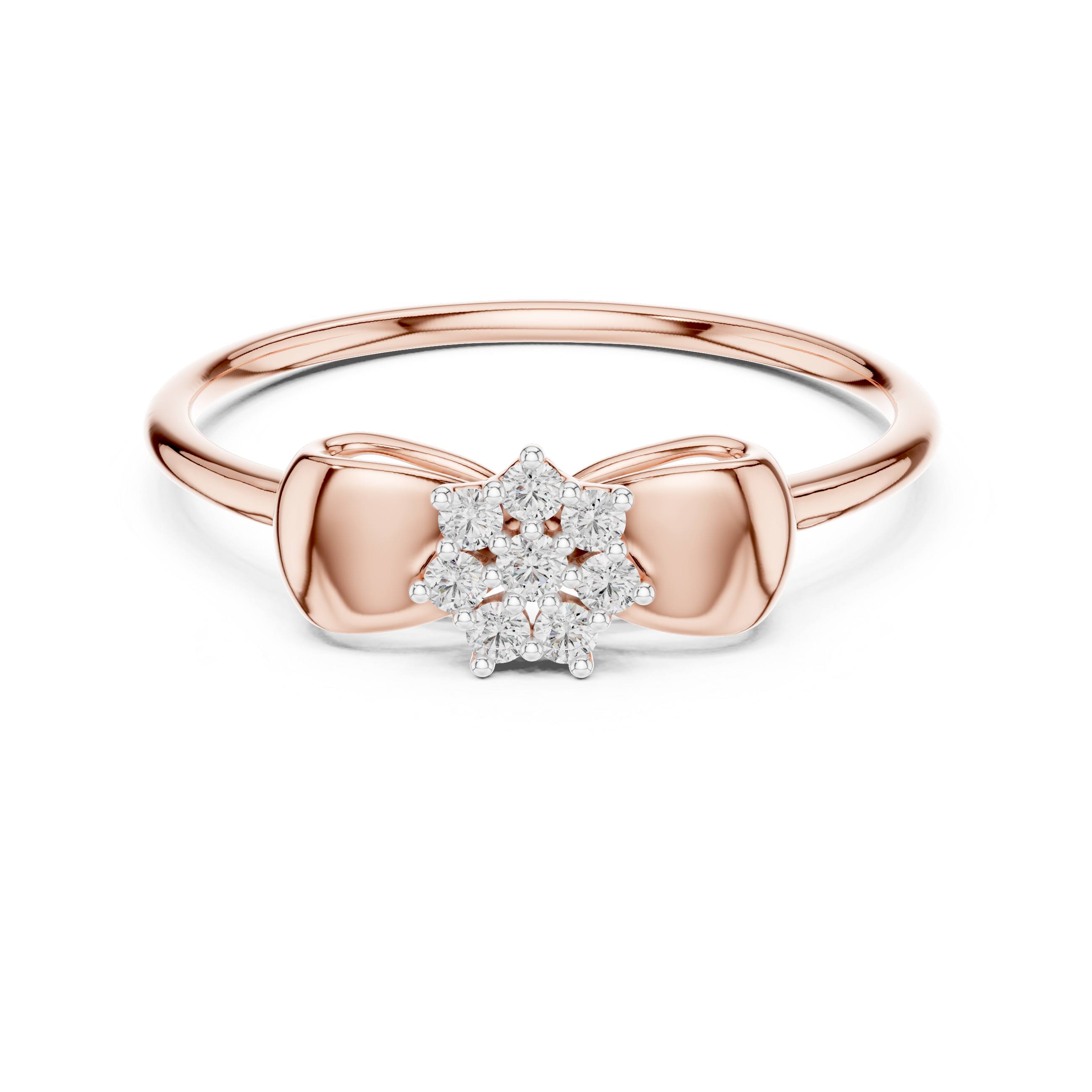 IGI Certified Lab-Grown Diamond Floral Rose Gold Ring | Kiashaa Jewellery