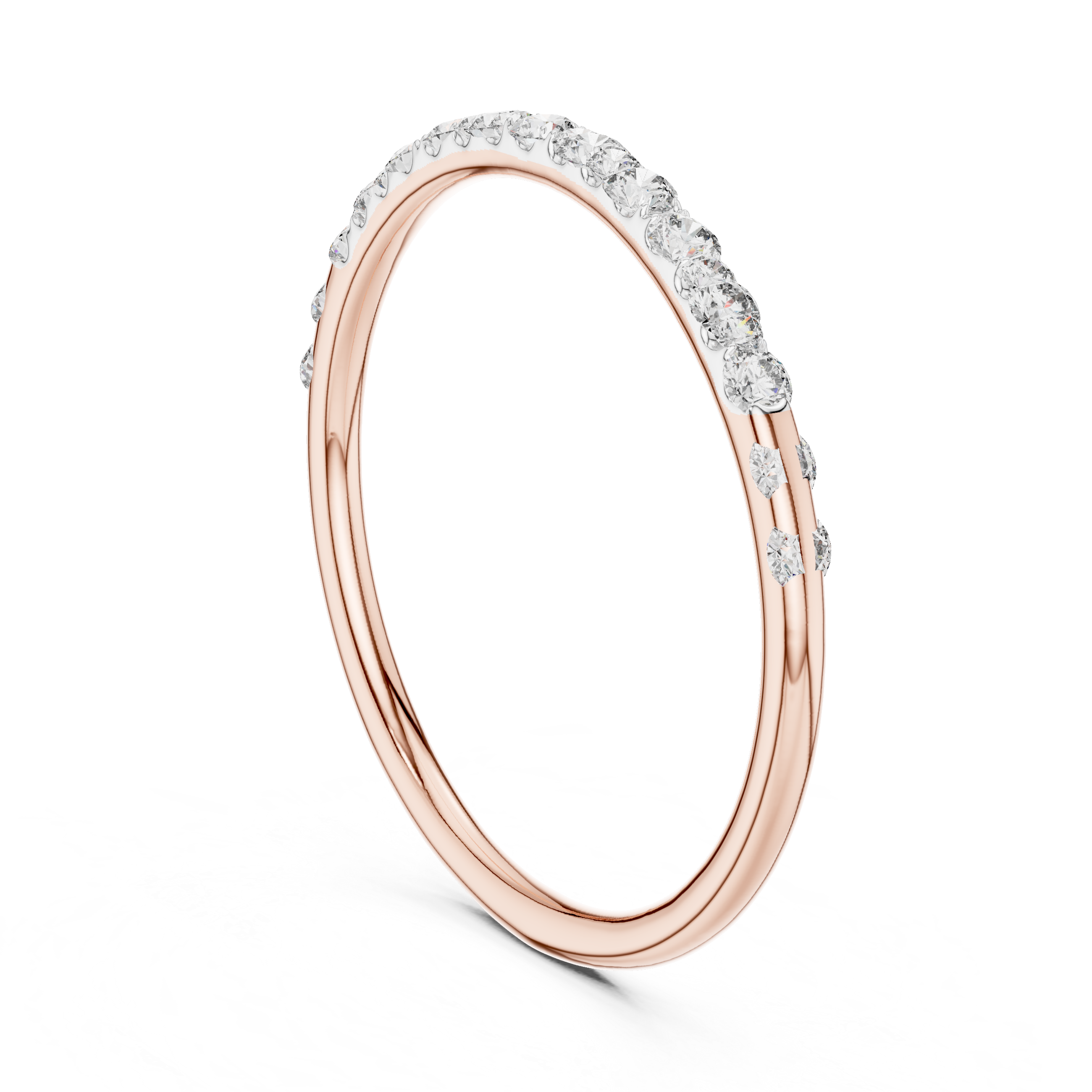 IGI Certified Lab-Grown Diamond Half-Eternity Rose Gold Ring | Kiashaa Jewellery