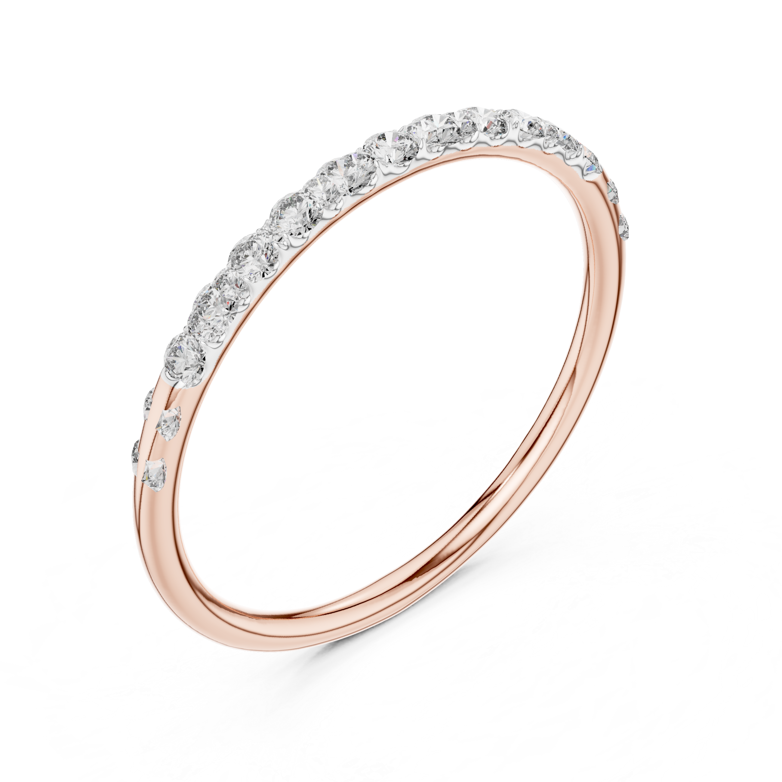 IGI Certified Lab-Grown Diamond Half-Eternity Rose Gold Ring | Kiashaa Jewellery