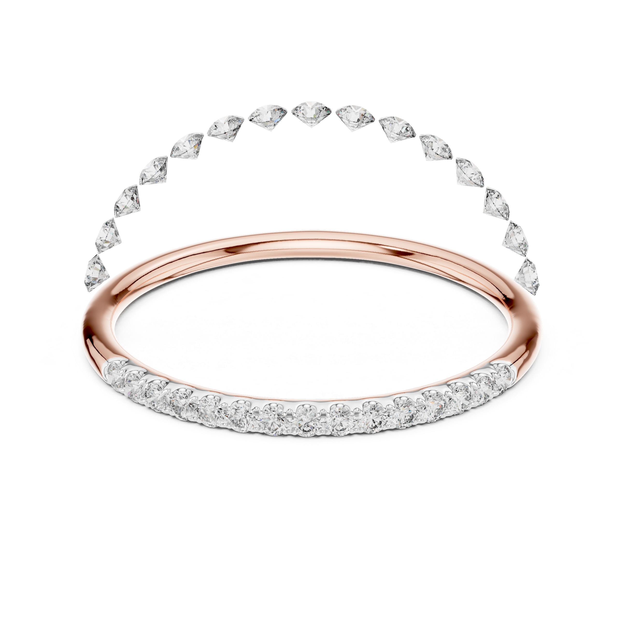 IGI Certified Lab-Grown Diamond Half-Eternity Rose Gold Ring | Kiashaa Jewellery
