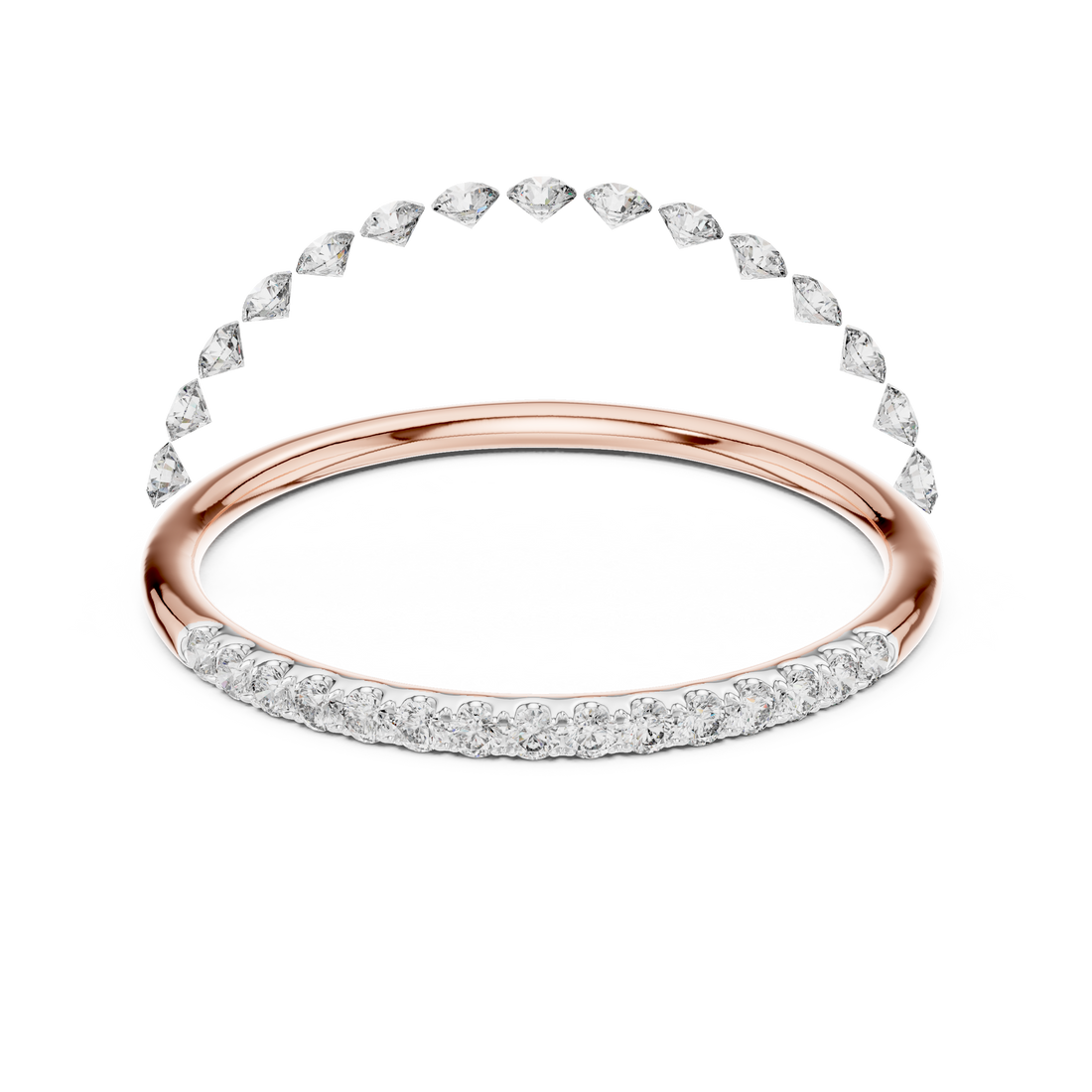 IGI Certified Lab-Grown Diamond Half-Eternity Rose Gold Ring | Kiashaa Jewellery