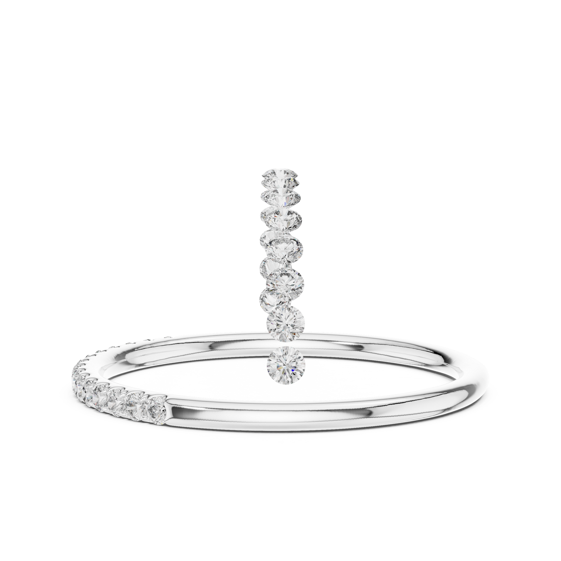 IGI Certified Lab-Grown Diamond Half-Eternity Rose Gold Ring | Kiashaa Jewellery