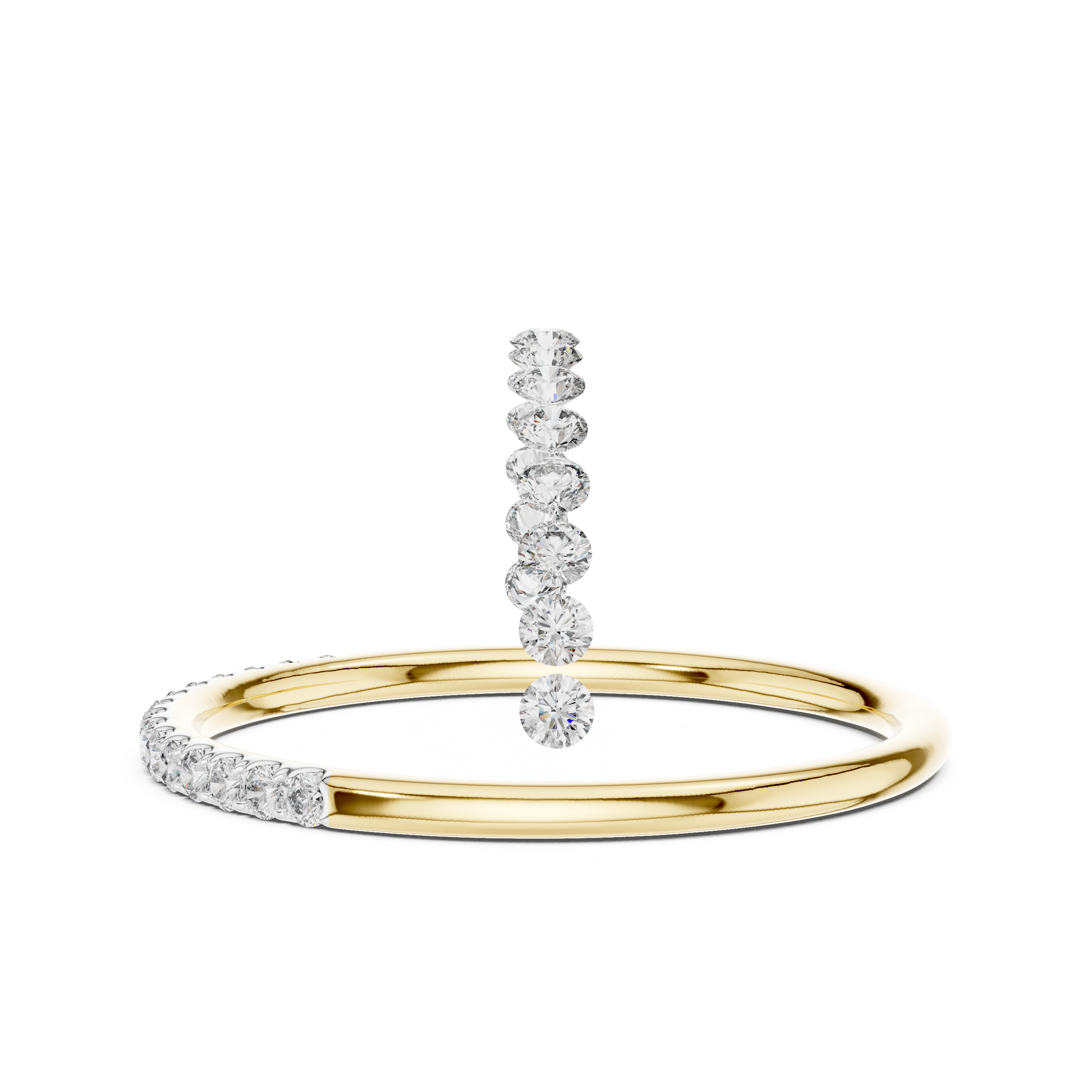 IGI Certified Lab-Grown Diamond Half-Eternity Rose Gold Ring | Kiashaa Jewellery