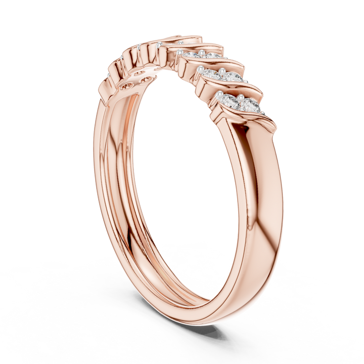 IGI Certified Lab-Grown Diamond Rose Gold Half-Eternity Ring | Kiashaa Jewellery