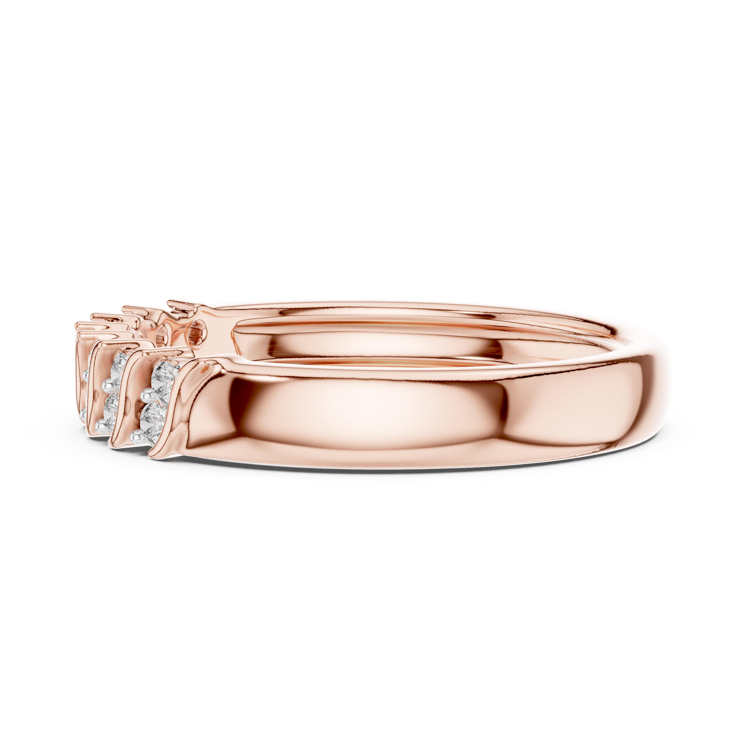 IGI Certified Lab-Grown Diamond Rose Gold Half-Eternity Ring | Kiashaa Jewellery