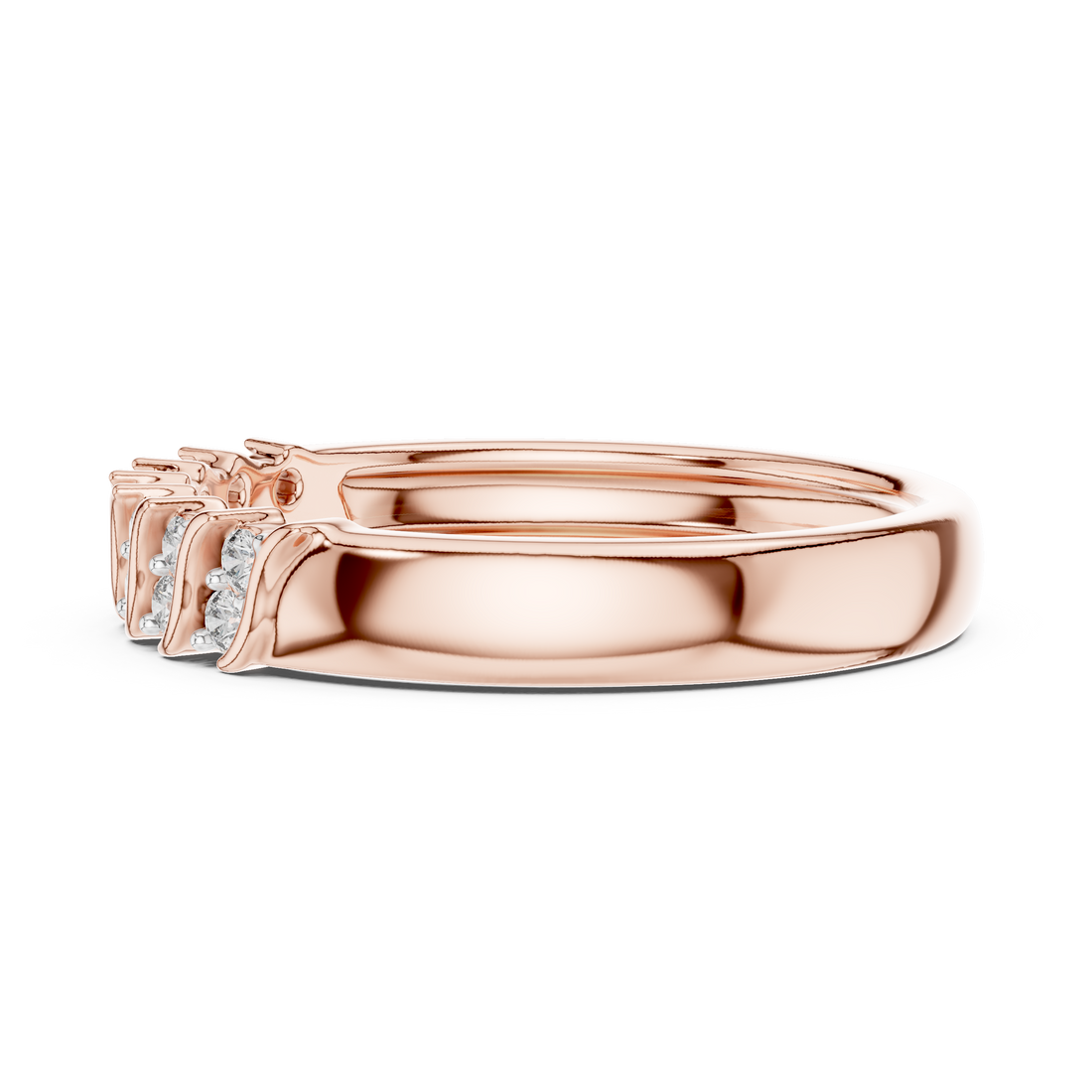 IGI Certified Lab-Grown Diamond Rose Gold Half-Eternity Ring | Kiashaa Jewellery