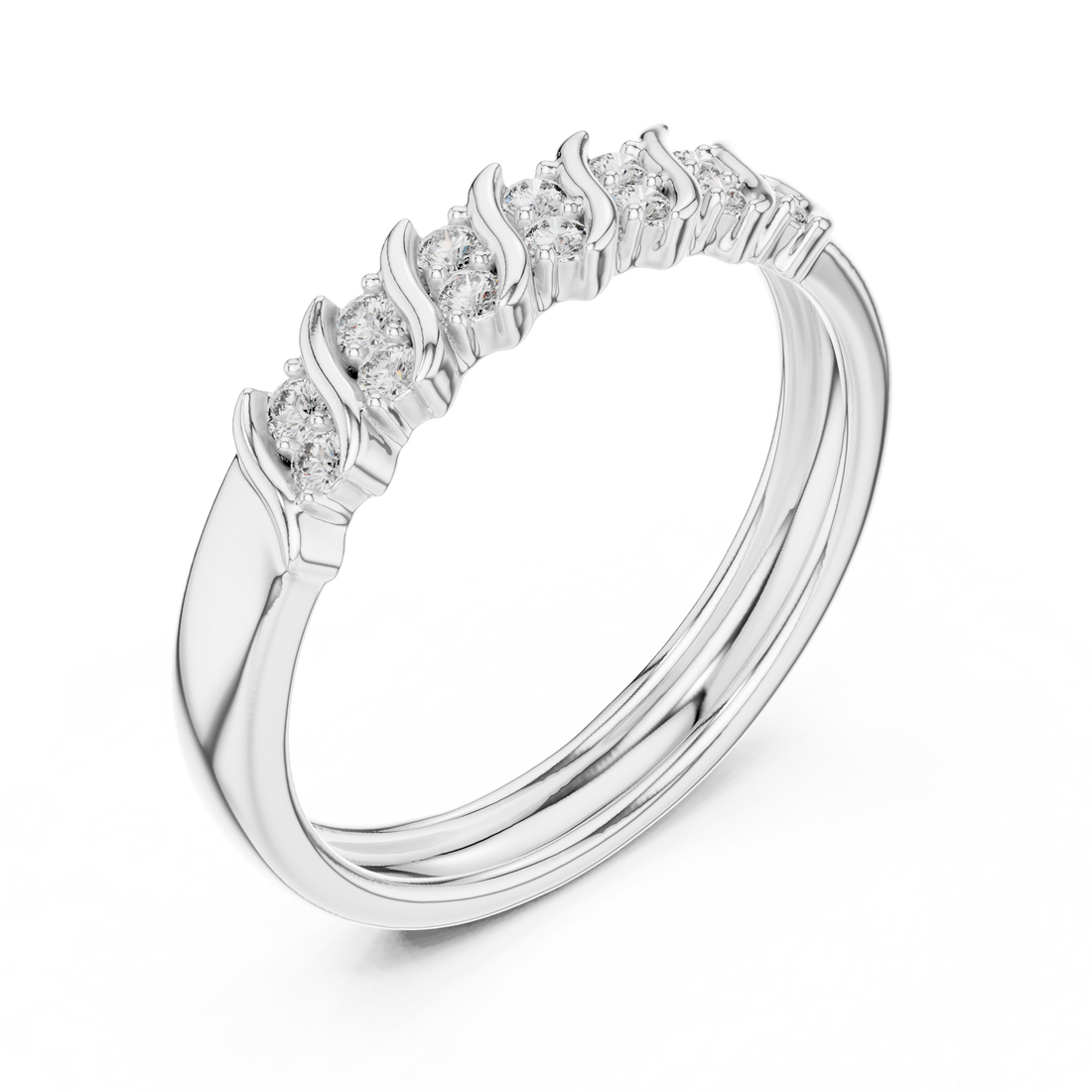 IGI Certified Lab-Grown Diamond Rose Gold Half-Eternity Ring | Kiashaa Jewellery