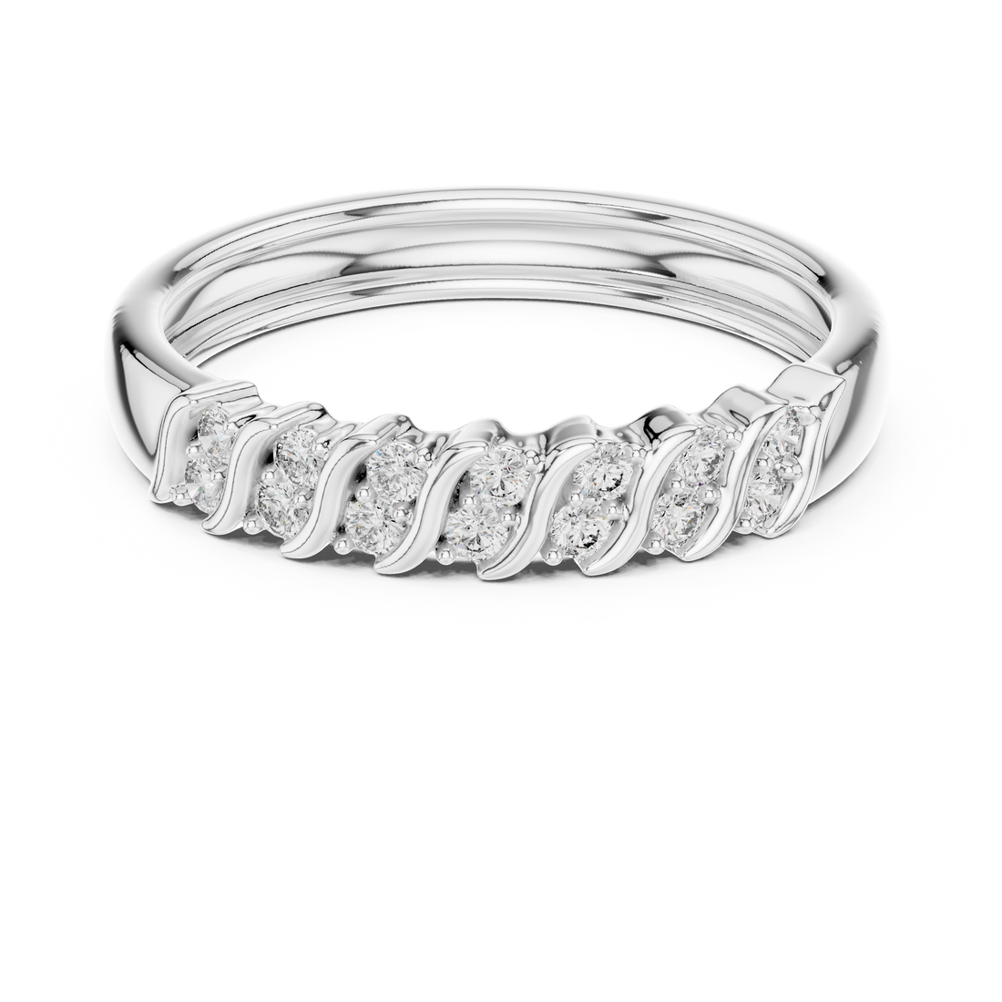 IGI Certified Lab-Grown Diamond Rose Gold Half-Eternity Ring | Kiashaa Jewellery