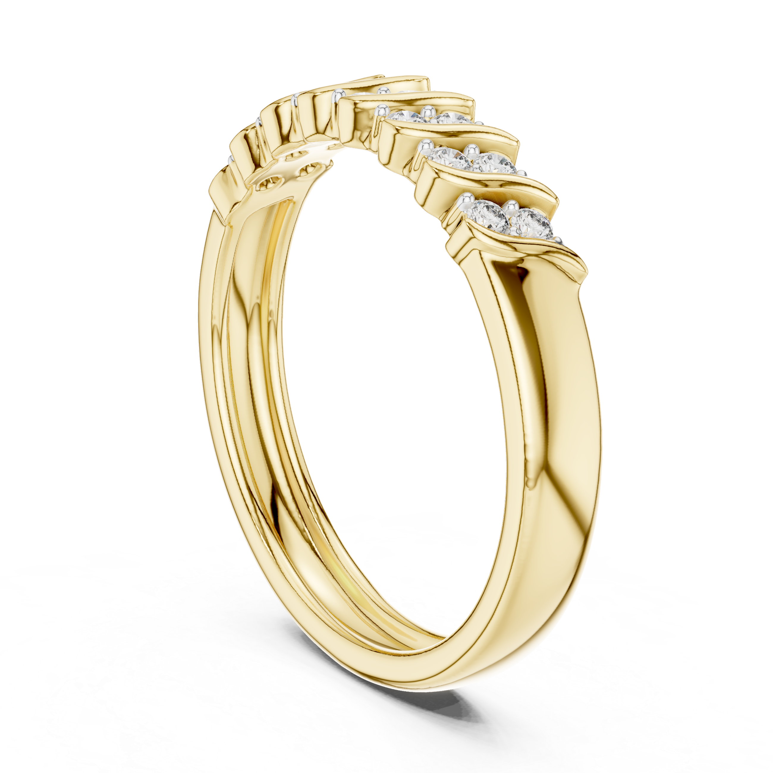 IGI Certified Lab-Grown Diamond Rose Gold Half-Eternity Ring | Kiashaa Jewellery