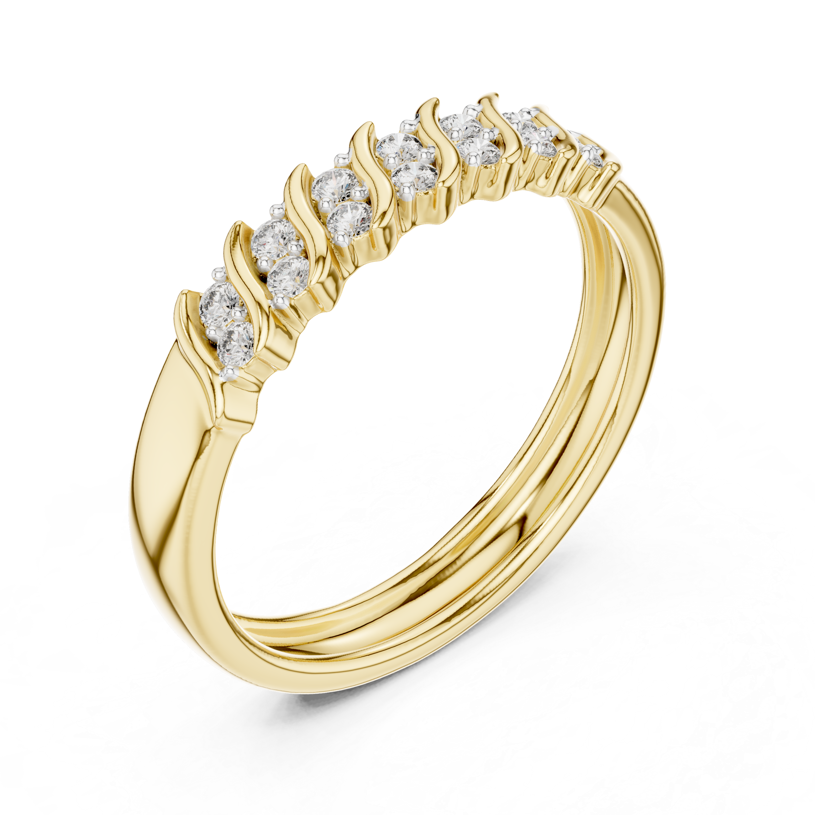 IGI Certified Lab-Grown Diamond Rose Gold Half-Eternity Ring | Kiashaa Jewellery