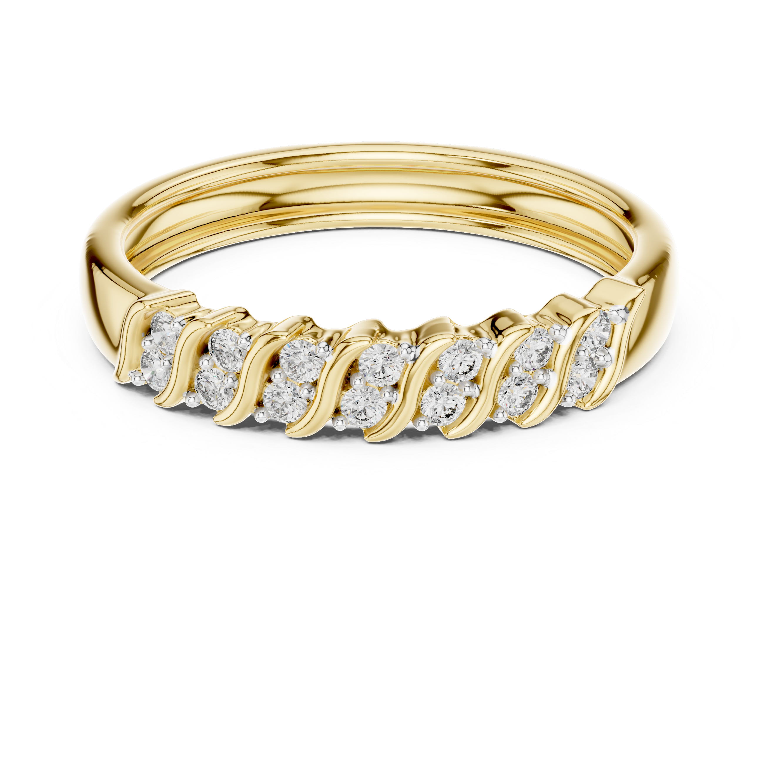 IGI Certified Lab-Grown Diamond Rose Gold Half-Eternity Ring | Kiashaa Jewellery