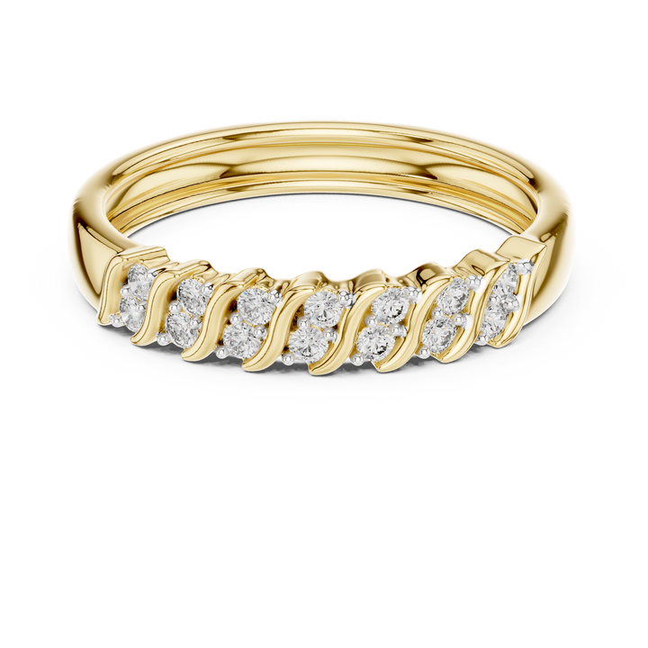 IGI Certified Lab-Grown Diamond Rose Gold Half-Eternity Ring | Kiashaa Jewellery