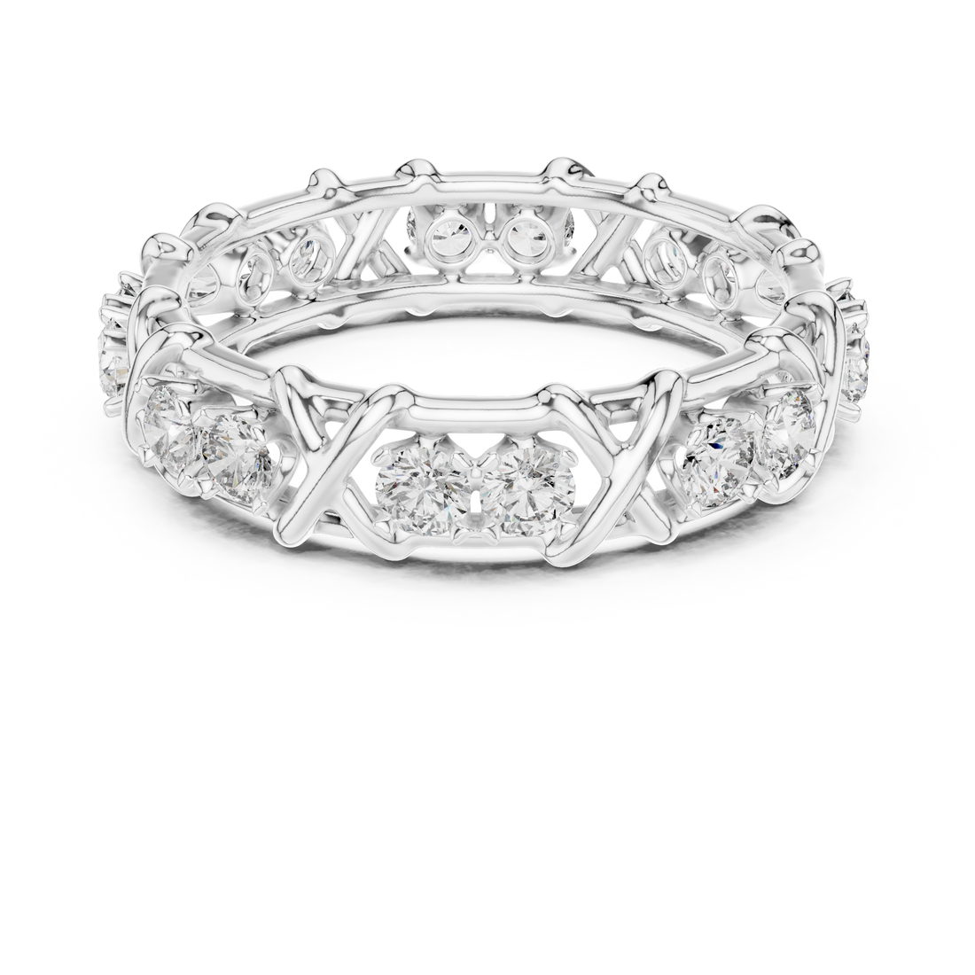 IGI Certified Lab-Grown Diamond Vine Eternity Ring in Rose Gold | Kiashaa Jewellery