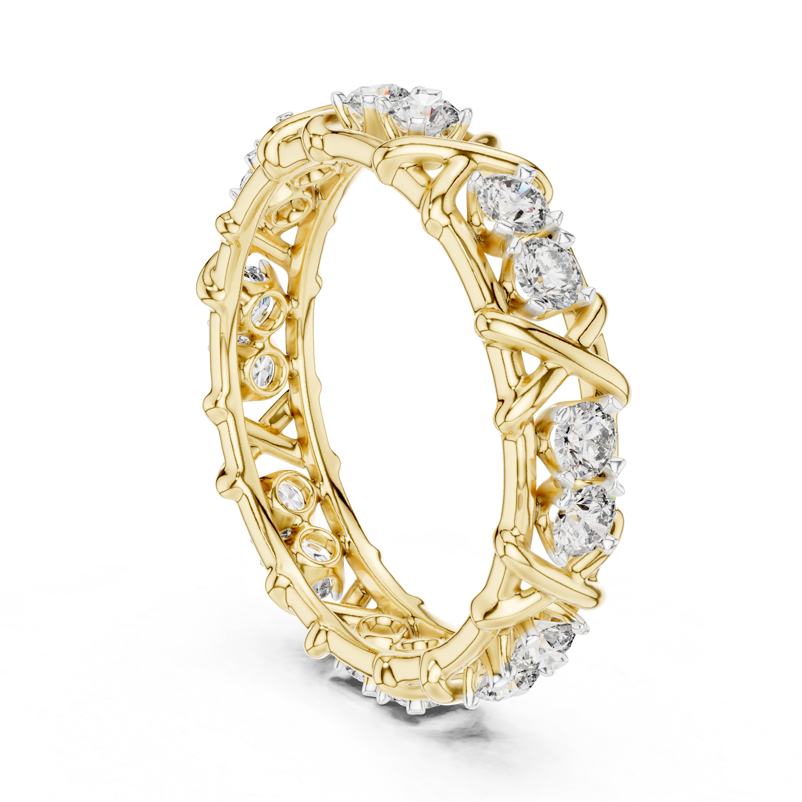 IGI Certified Lab-Grown Diamond Vine Eternity Ring in Rose Gold | Kiashaa Jewellery