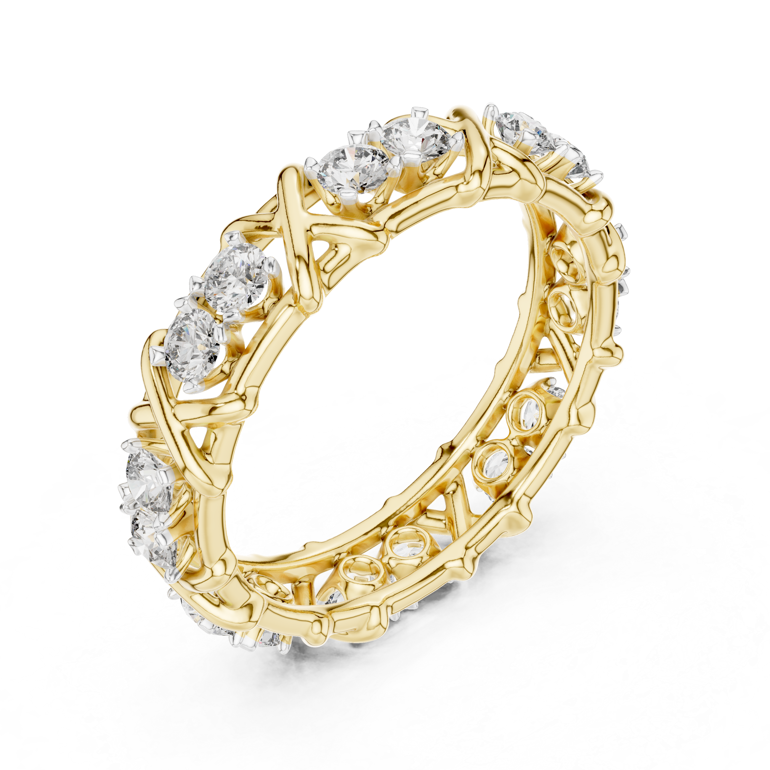 IGI Certified Lab-Grown Diamond Vine Eternity Ring in Rose Gold | Kiashaa Jewellery