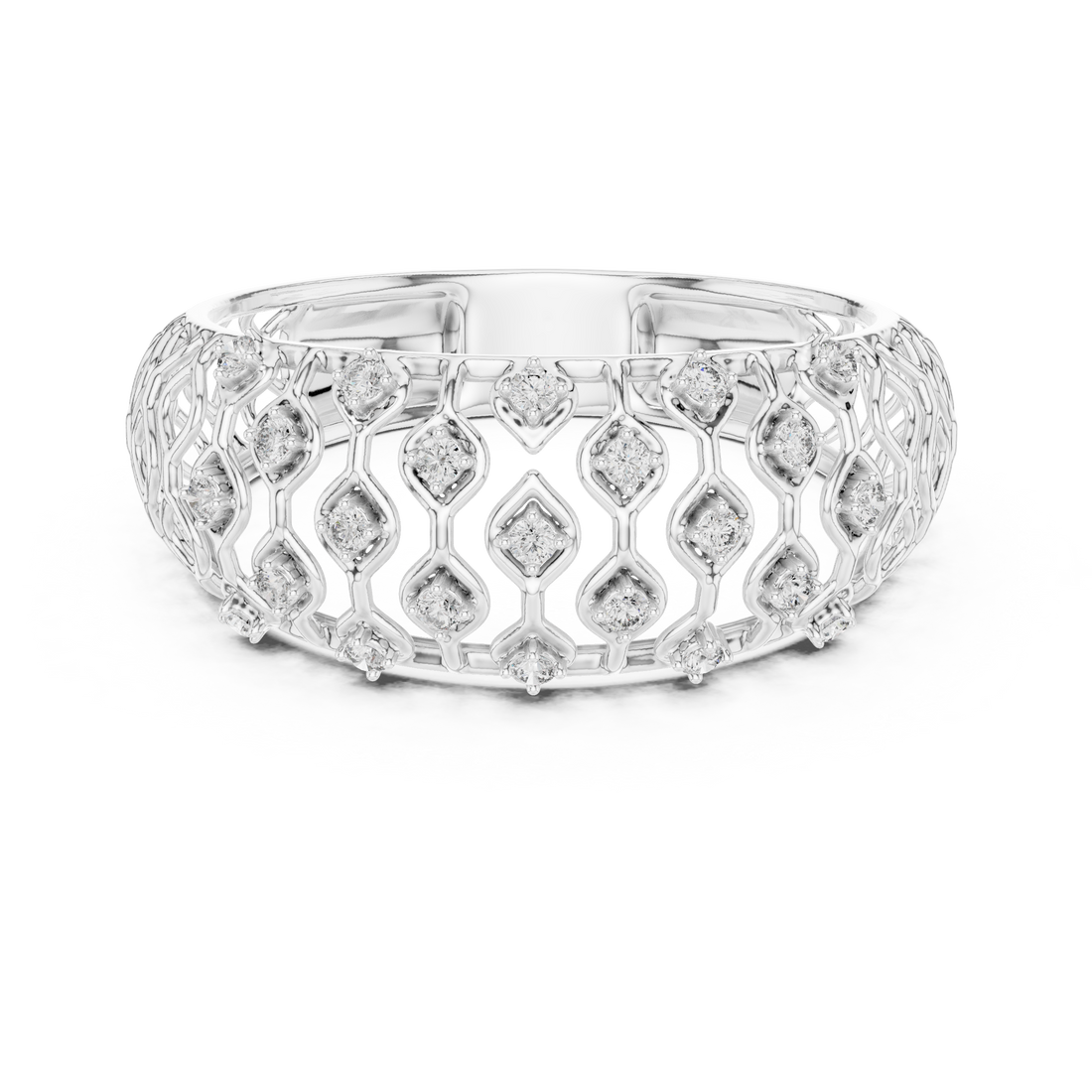 IGI Certified Lab-Grown Diamond Lattice Design Ring in Rose Gold | Kiashaa Jewellery
