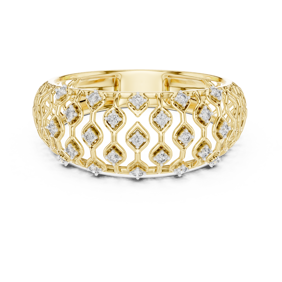 IGI Certified Lab-Grown Diamond Lattice Design Ring in Rose Gold | Kiashaa Jewellery