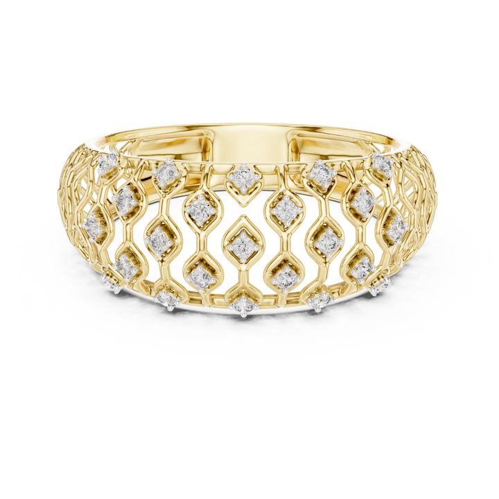 IGI Certified Lab-Grown Diamond Lattice Design Ring in Rose Gold | Kiashaa Jewellery