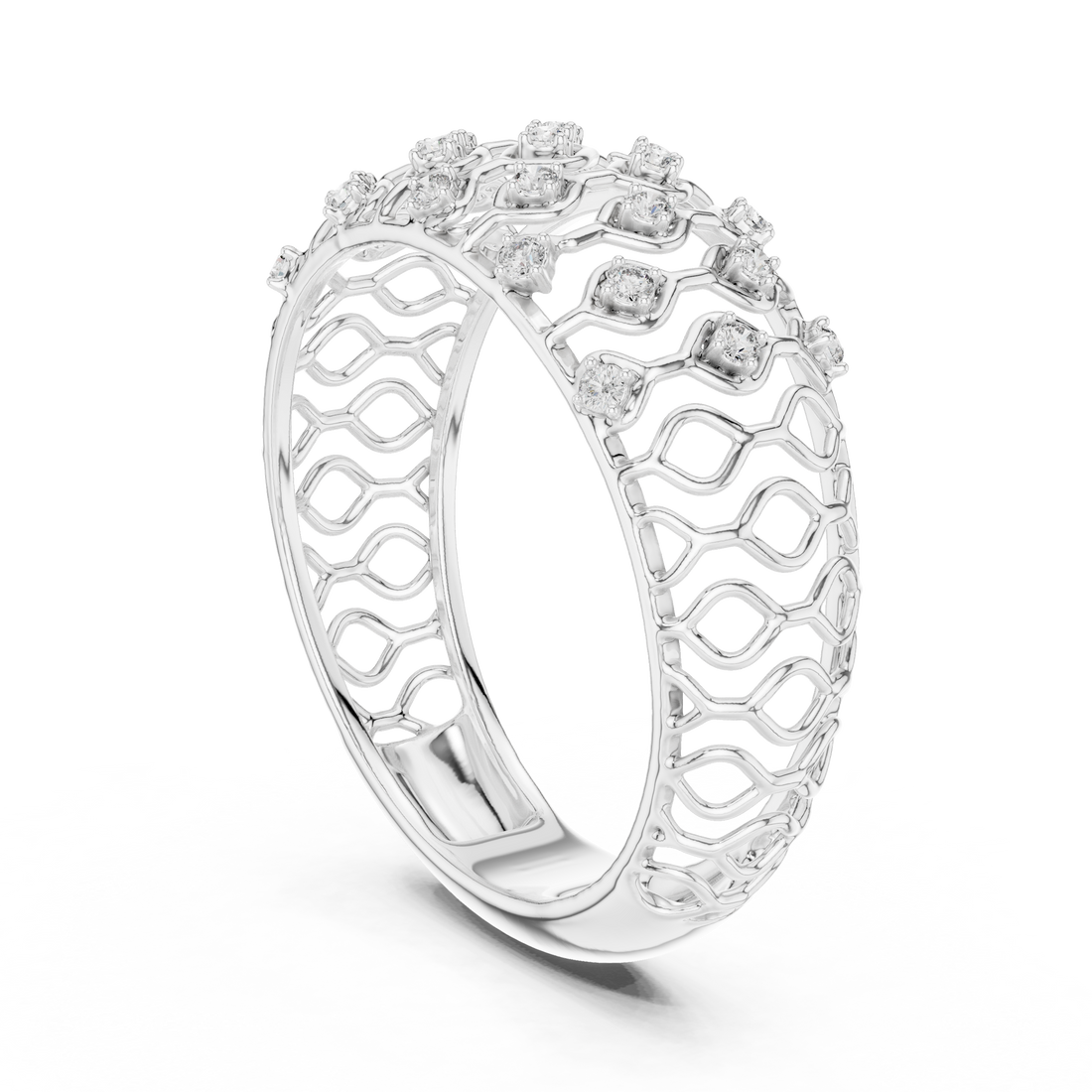 IGI Certified Lab-Grown Diamond Lattice Design Ring in Rose Gold | Kiashaa Jewellery