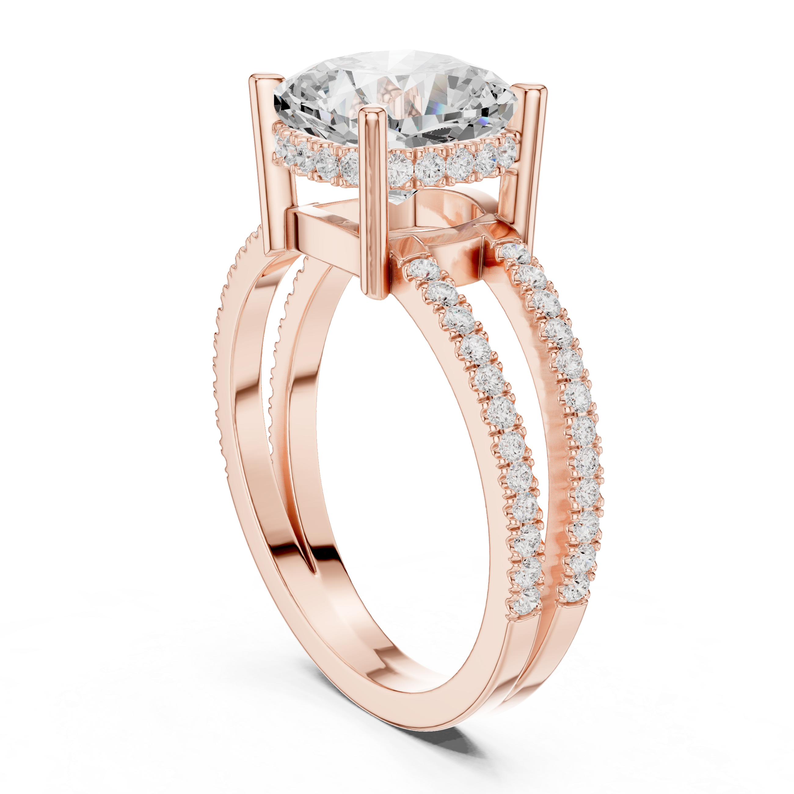 IGI Certified Lab-Grown Diamond Double Band Solitaire Ring | Kiashaa Jewellery